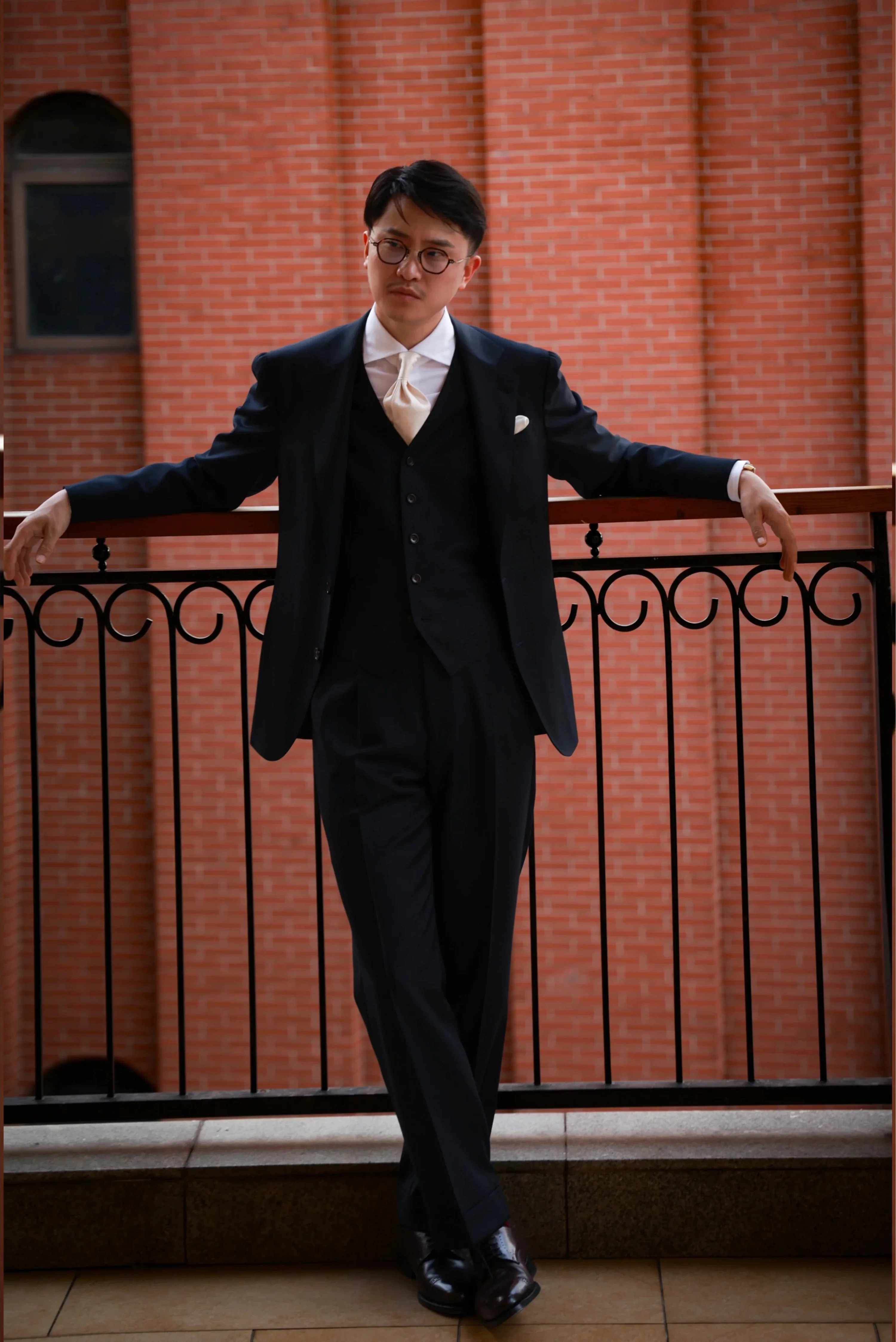 Midnight Blue High-Waist Wool Trousers - Image 4