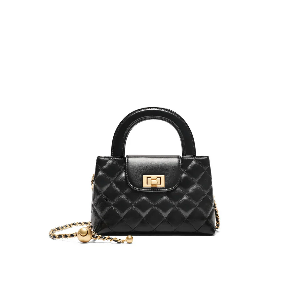 Mini Diamond Quilted Chain Bag - Image 6