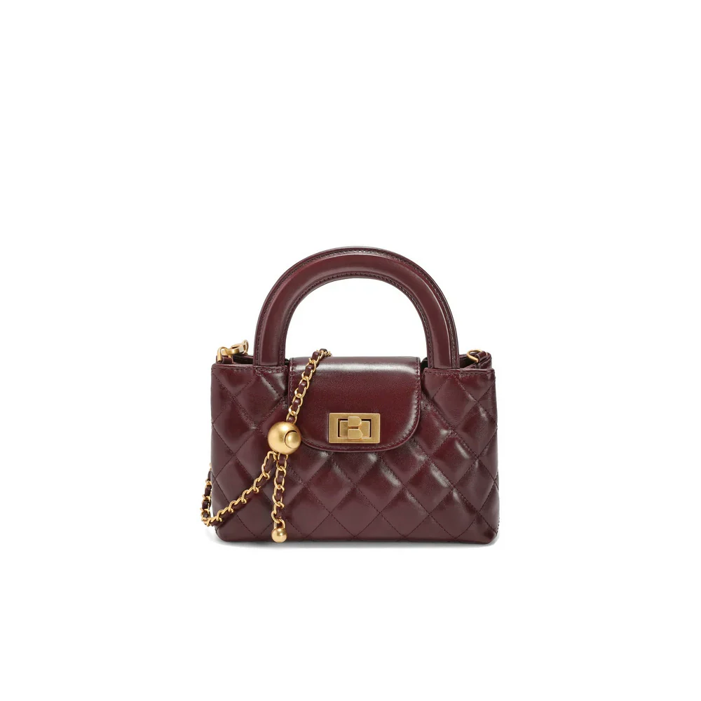 Mini Diamond Quilted Chain Bag - Image 7