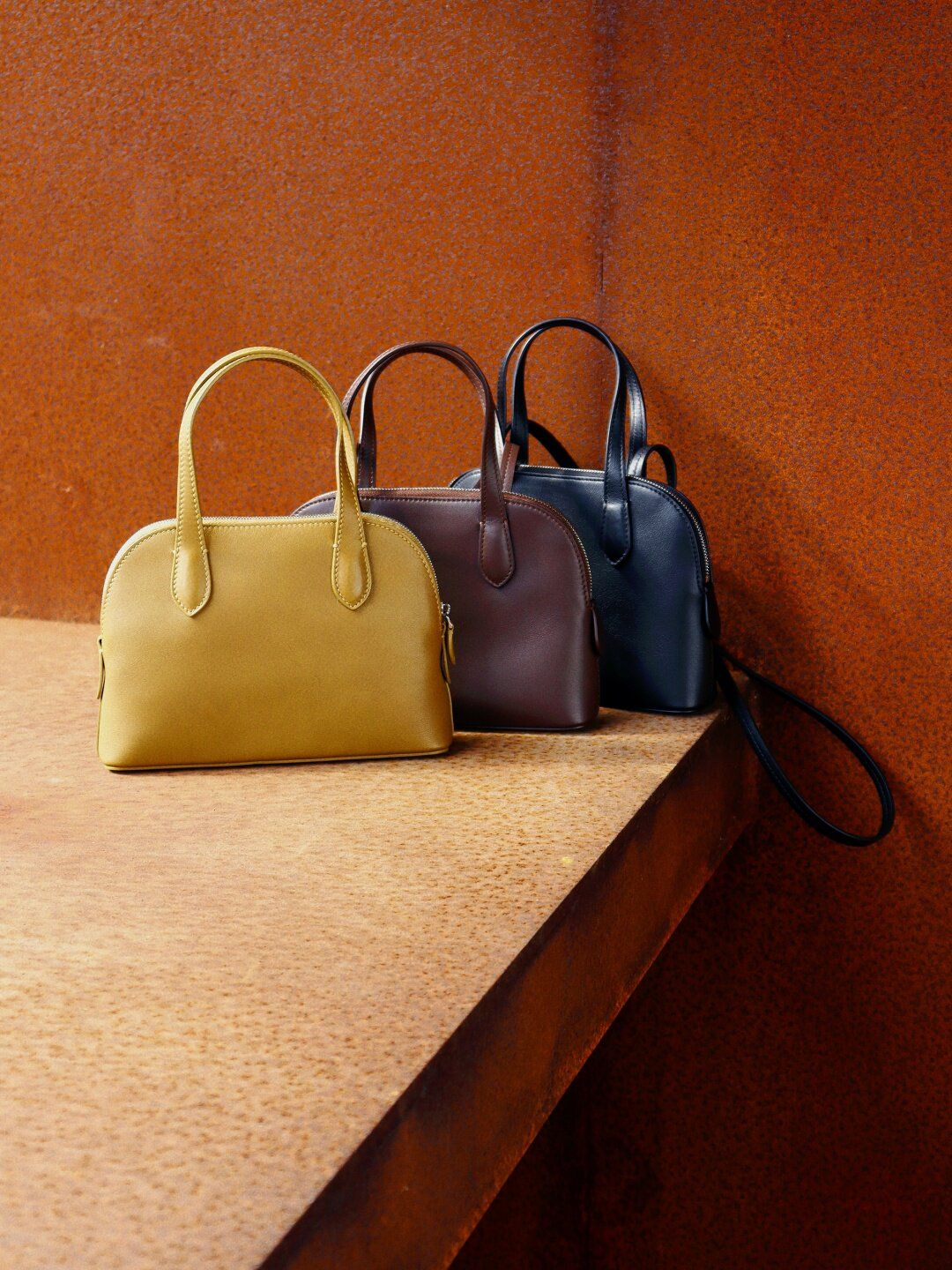 Mini Dome Top Grain Leather Handbag - Image 3