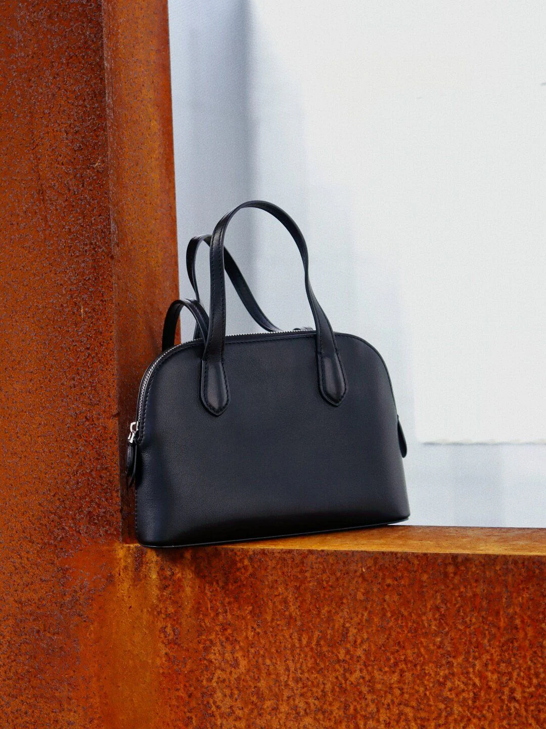 Mini Dome Top Grain Leather Handbag - Image 4