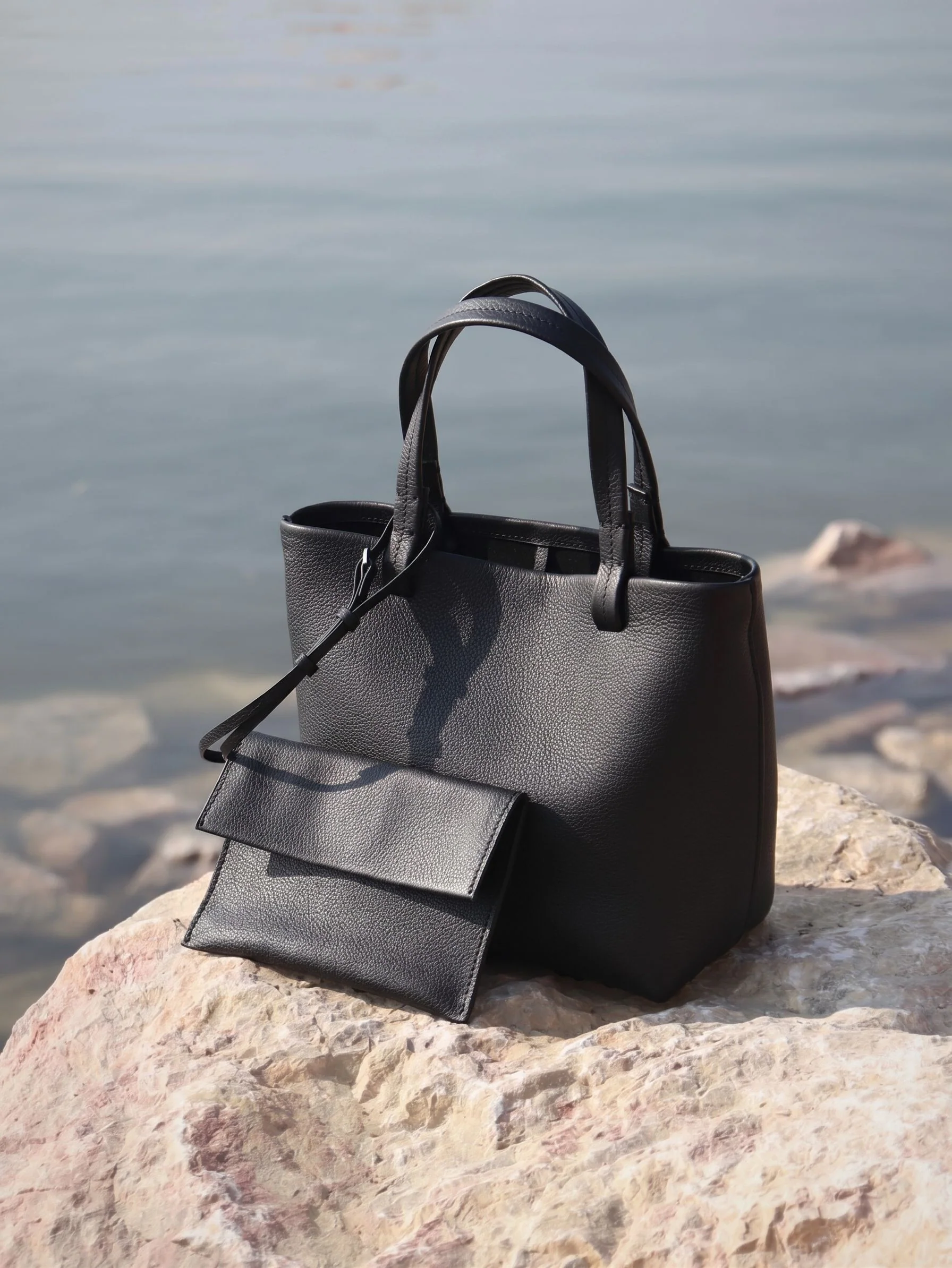 Mini Pebbled Top Grain Leather Tote - Image 2