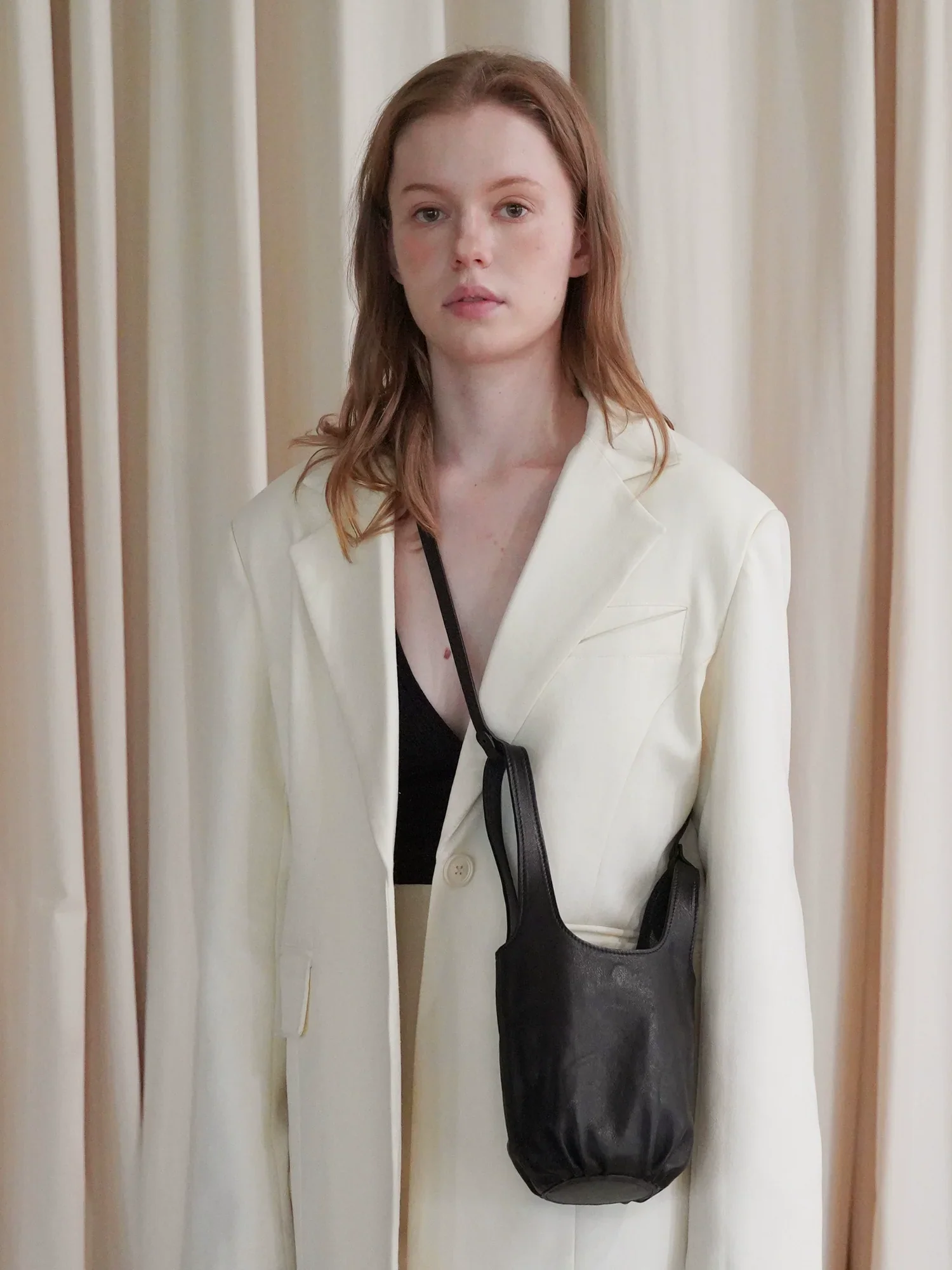 Minimalist Lambskin Bucket Bag - Image 6