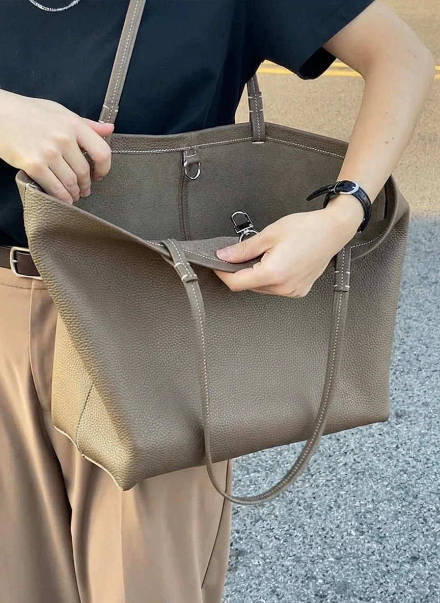Minimalist Leather Tote Bag