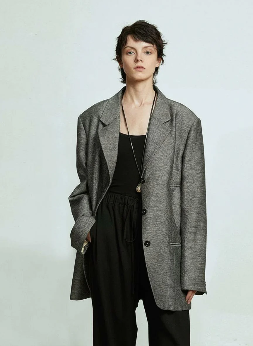 Minimalist Linen-Cotton Suit Set - Image 2