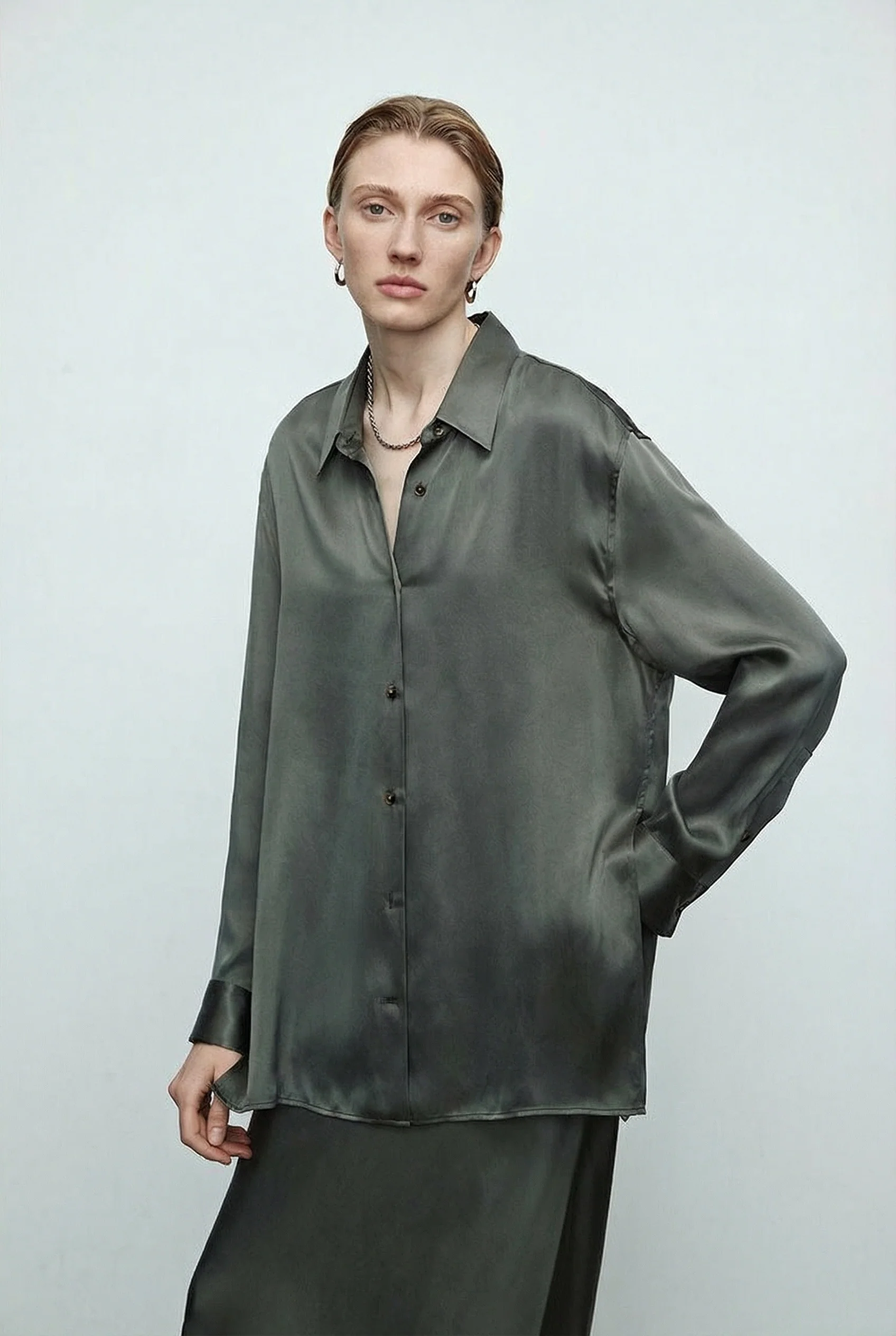 Minimalist Long Shirt and Skirt Set - Image 10
