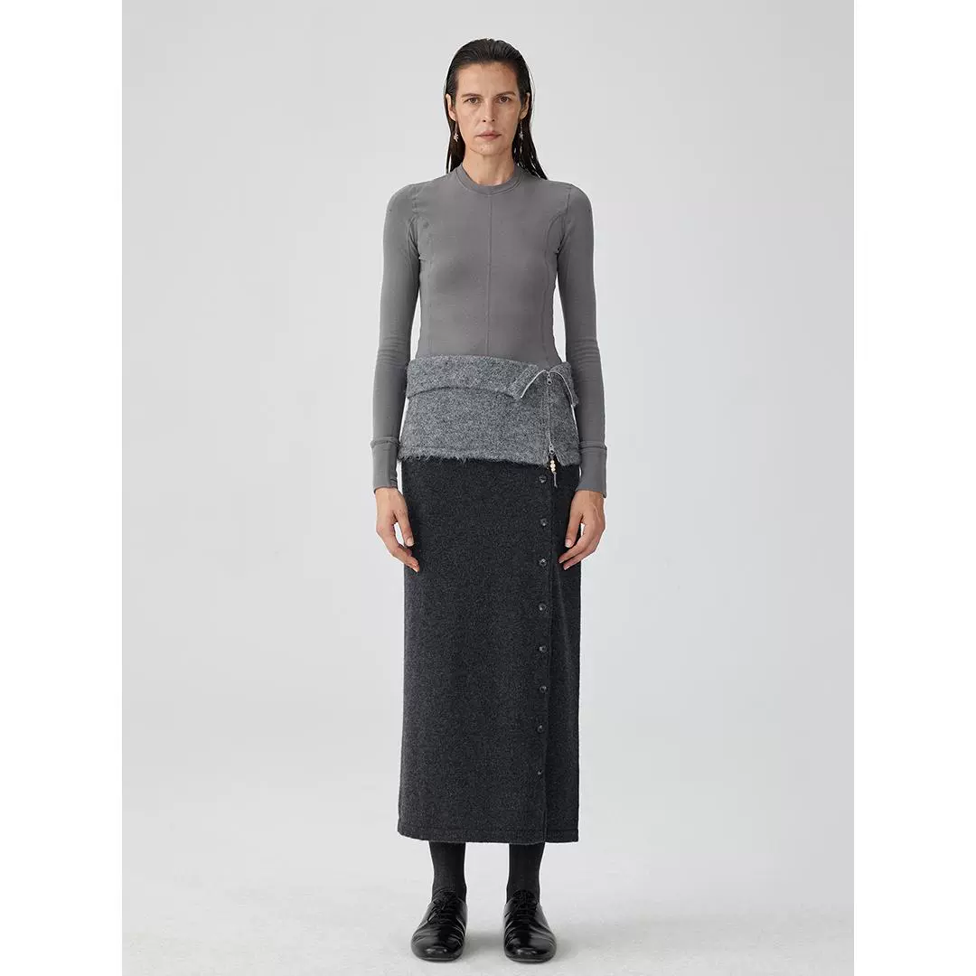 Minimalist Textured Knit Skirt