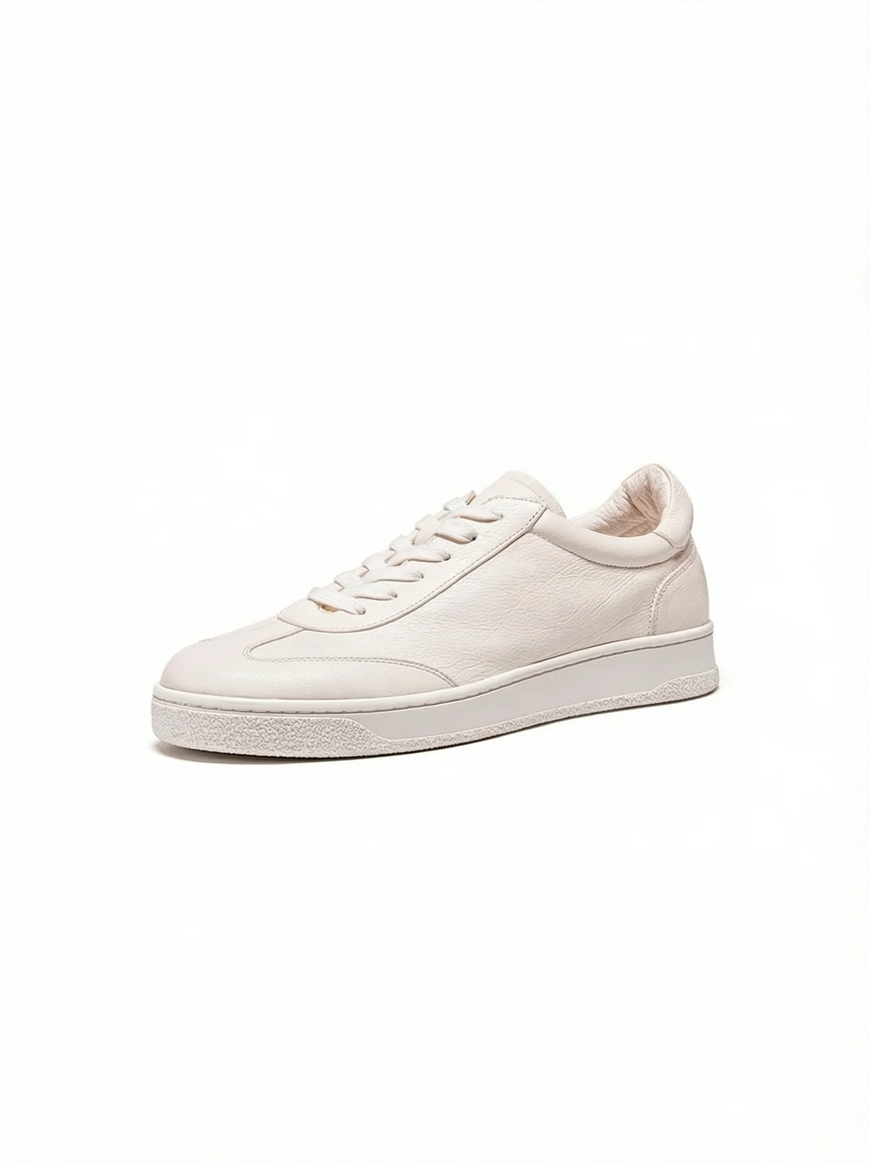 Minimalist White Leather Sneakers - Image 2