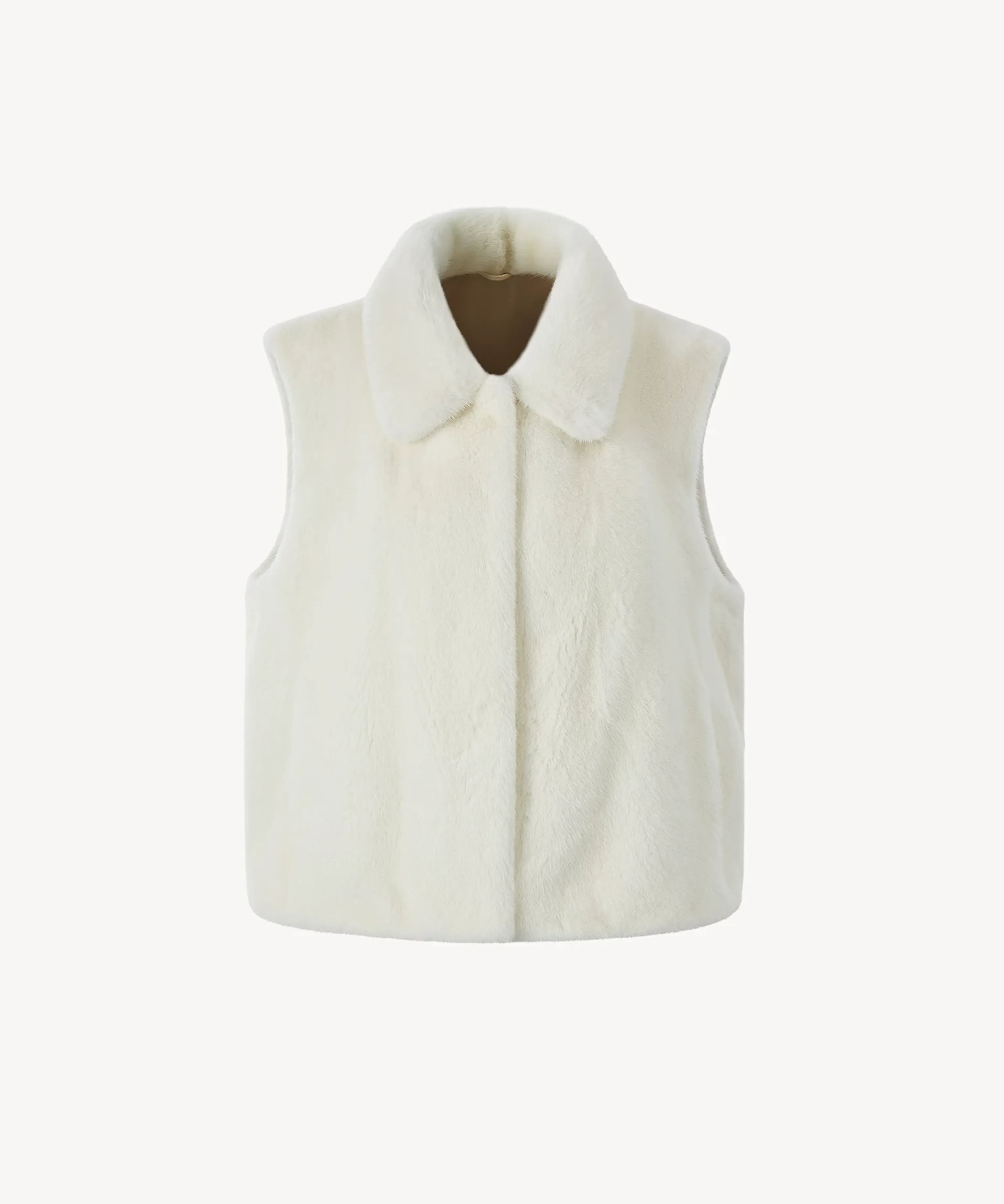 Mink Peter Pan Collar Vest - Image 2
