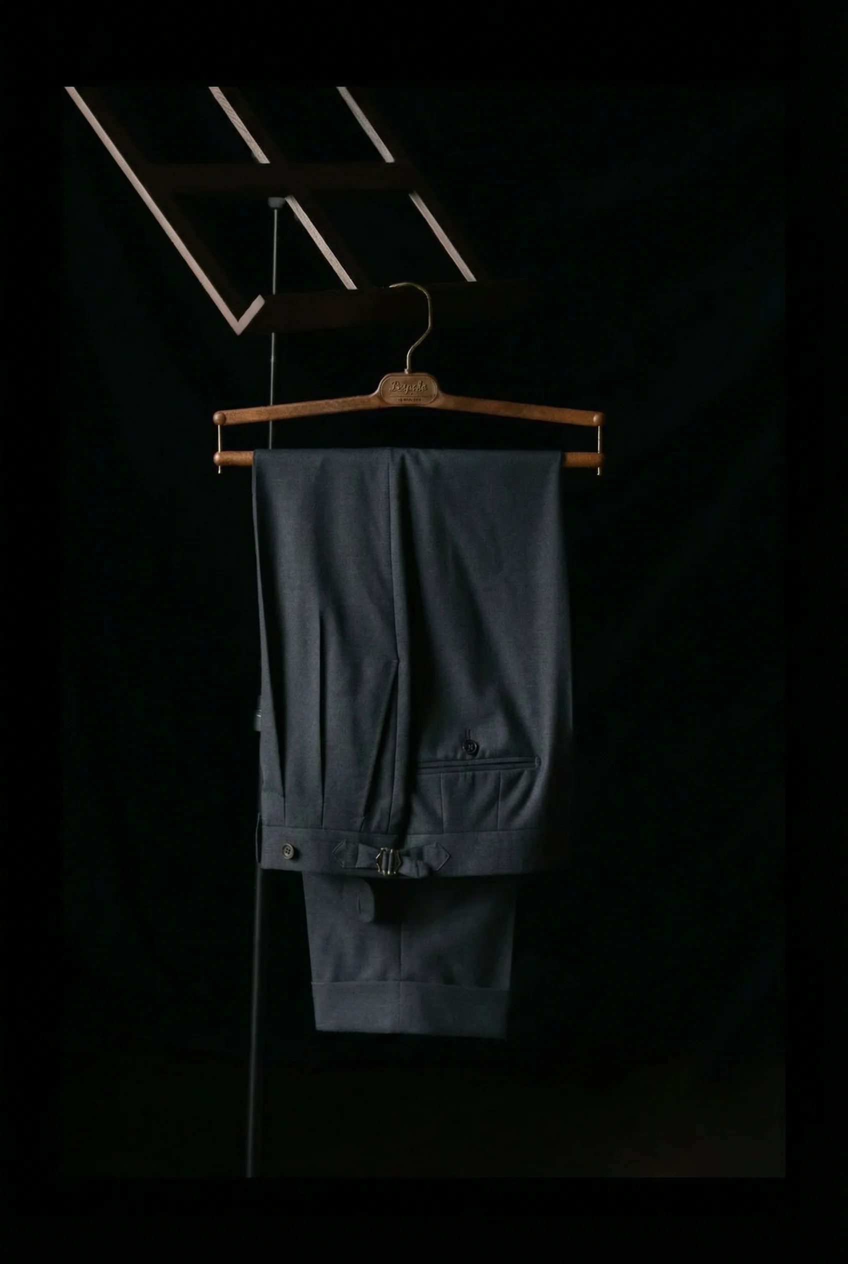 Misty Grey Flannel High-Waisted Trousers - Image 7