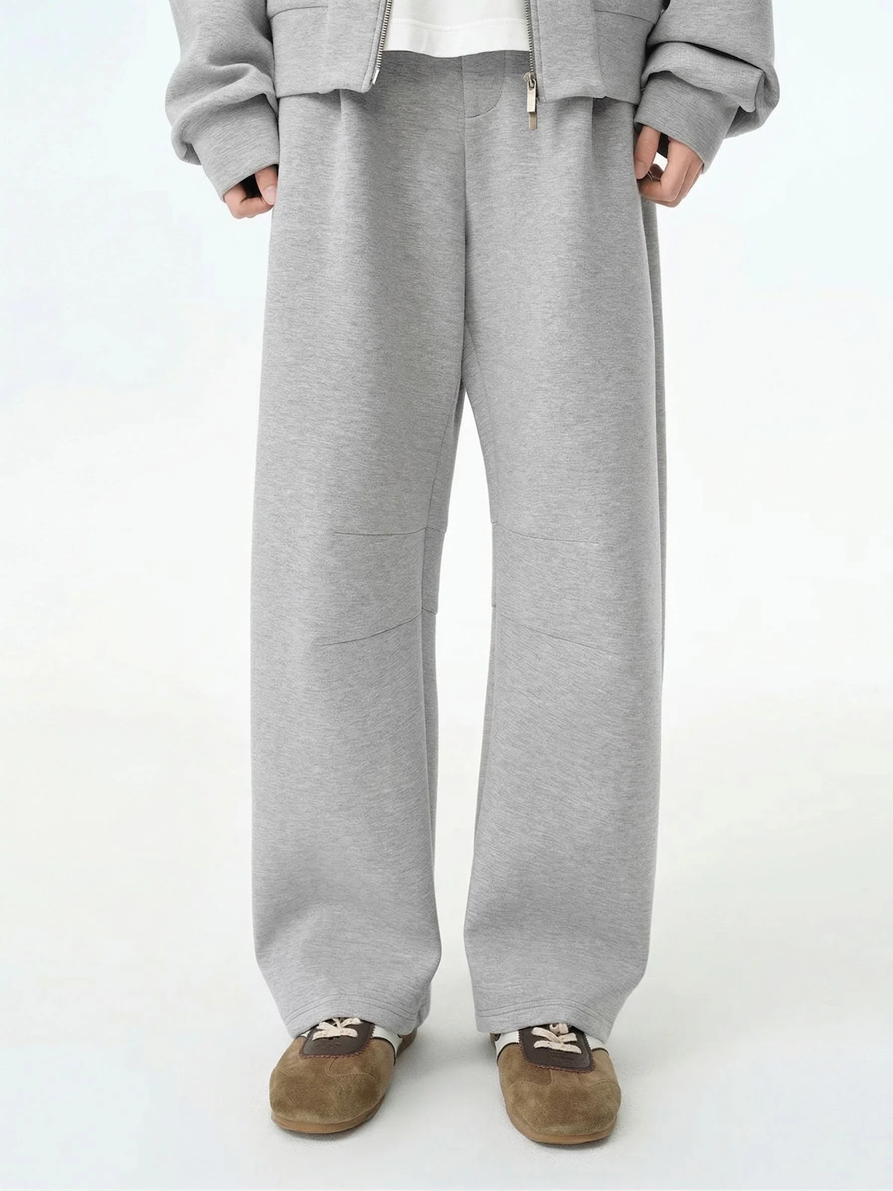 Misty Grey Zip Hoodie & Curved Sweatpants Set - Image 4