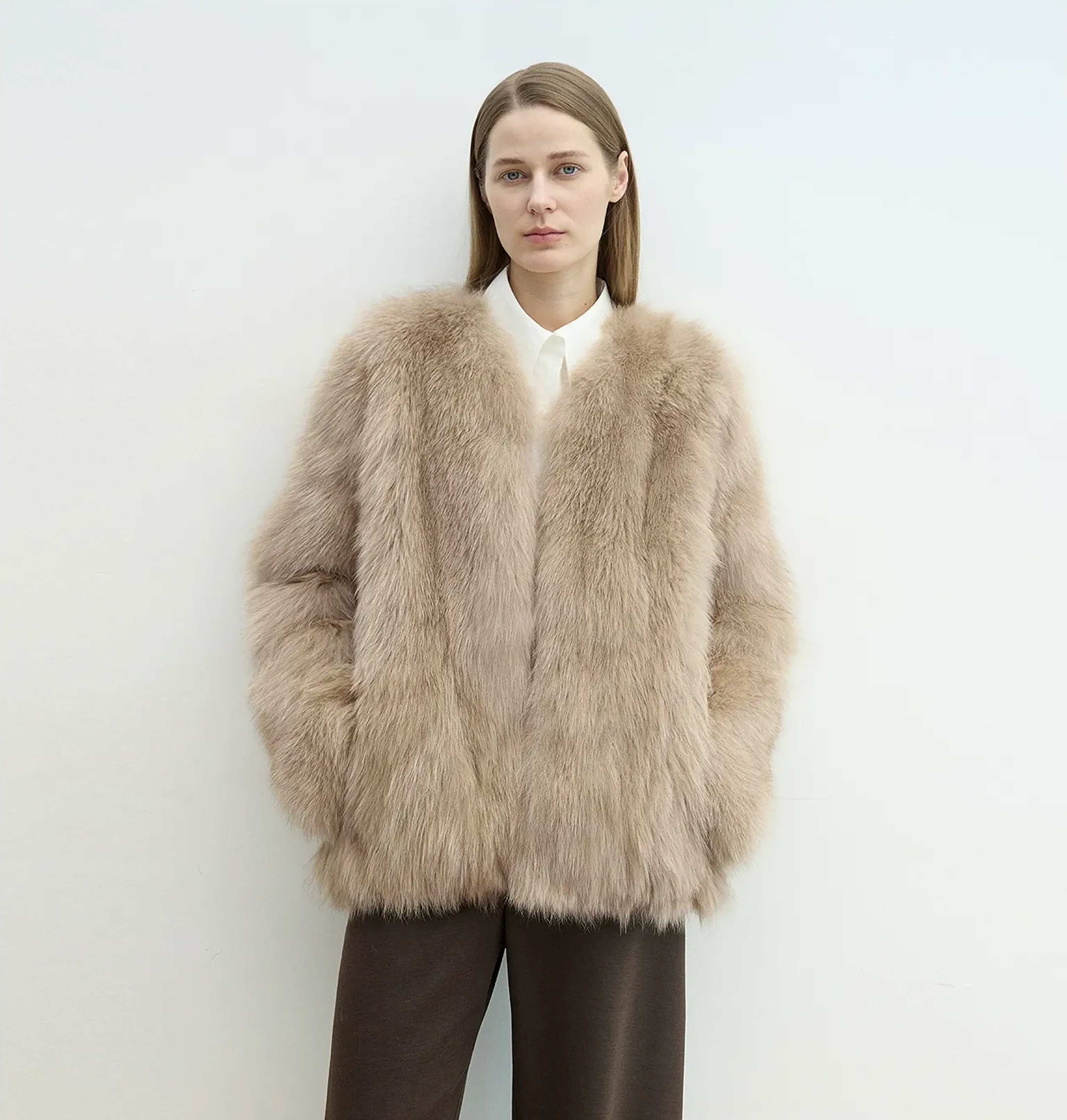 Misty Morning Fox Fur Jacket - Image 6