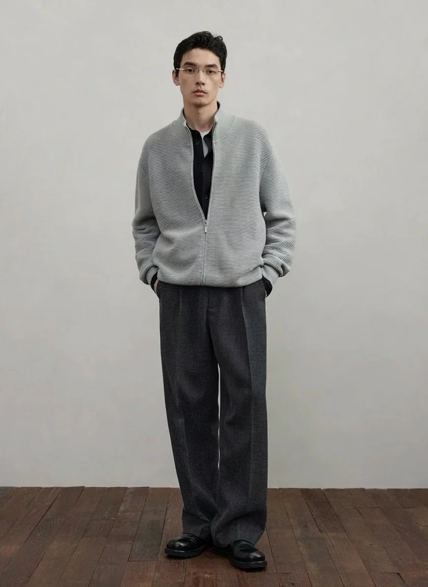 Misty Twill Pleated Trousers