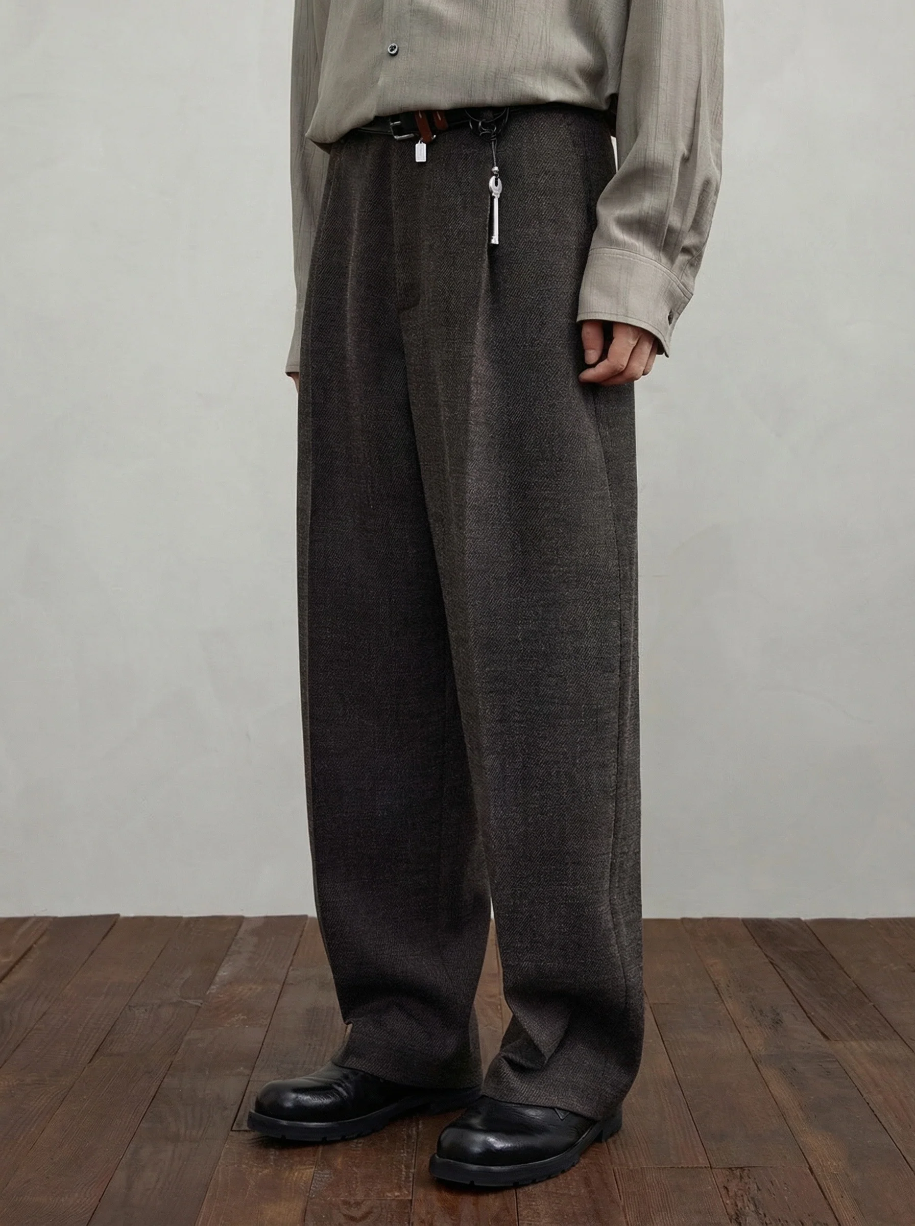 Misty Twill Pleated Trousers - Image 2