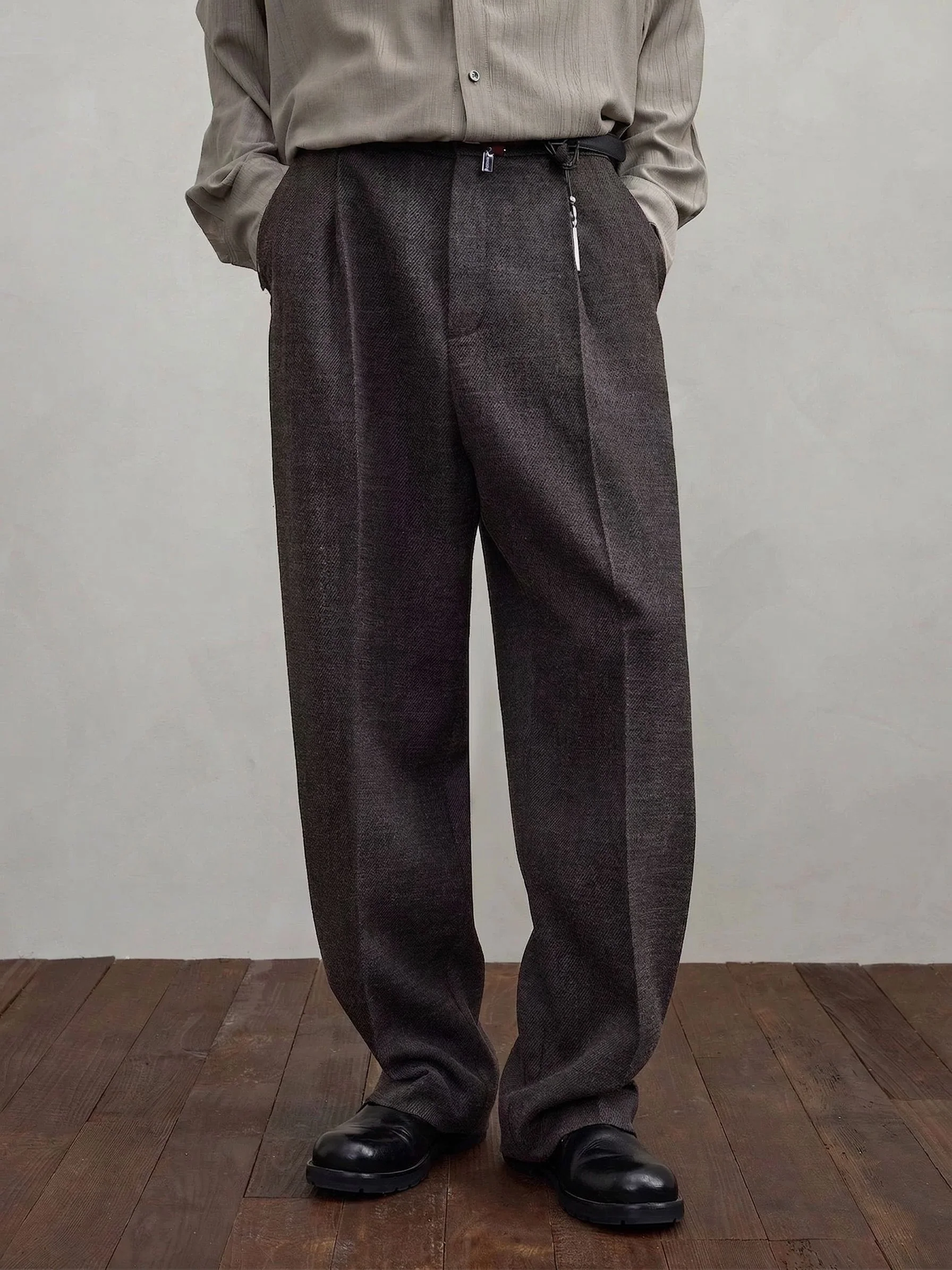 Misty Twill Pleated Trousers - Image 3
