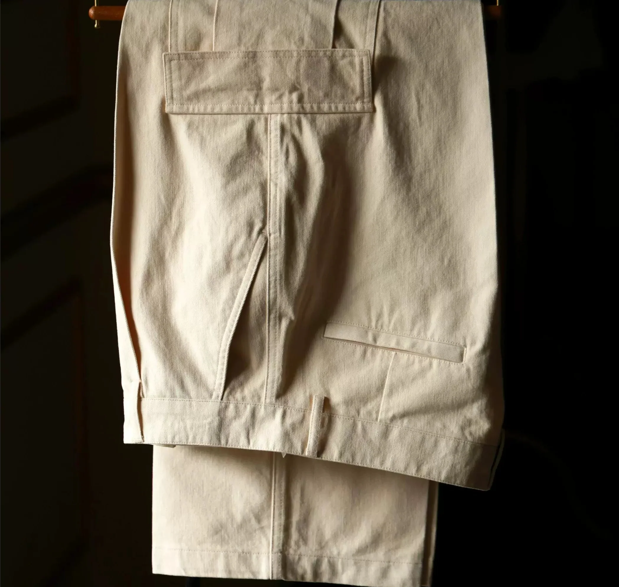 Misty White High-Waist Wide-Leg Cotton Trousers - Image 2