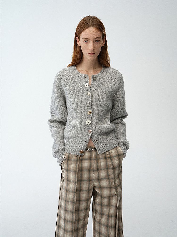 Mixed-Button Cardigan