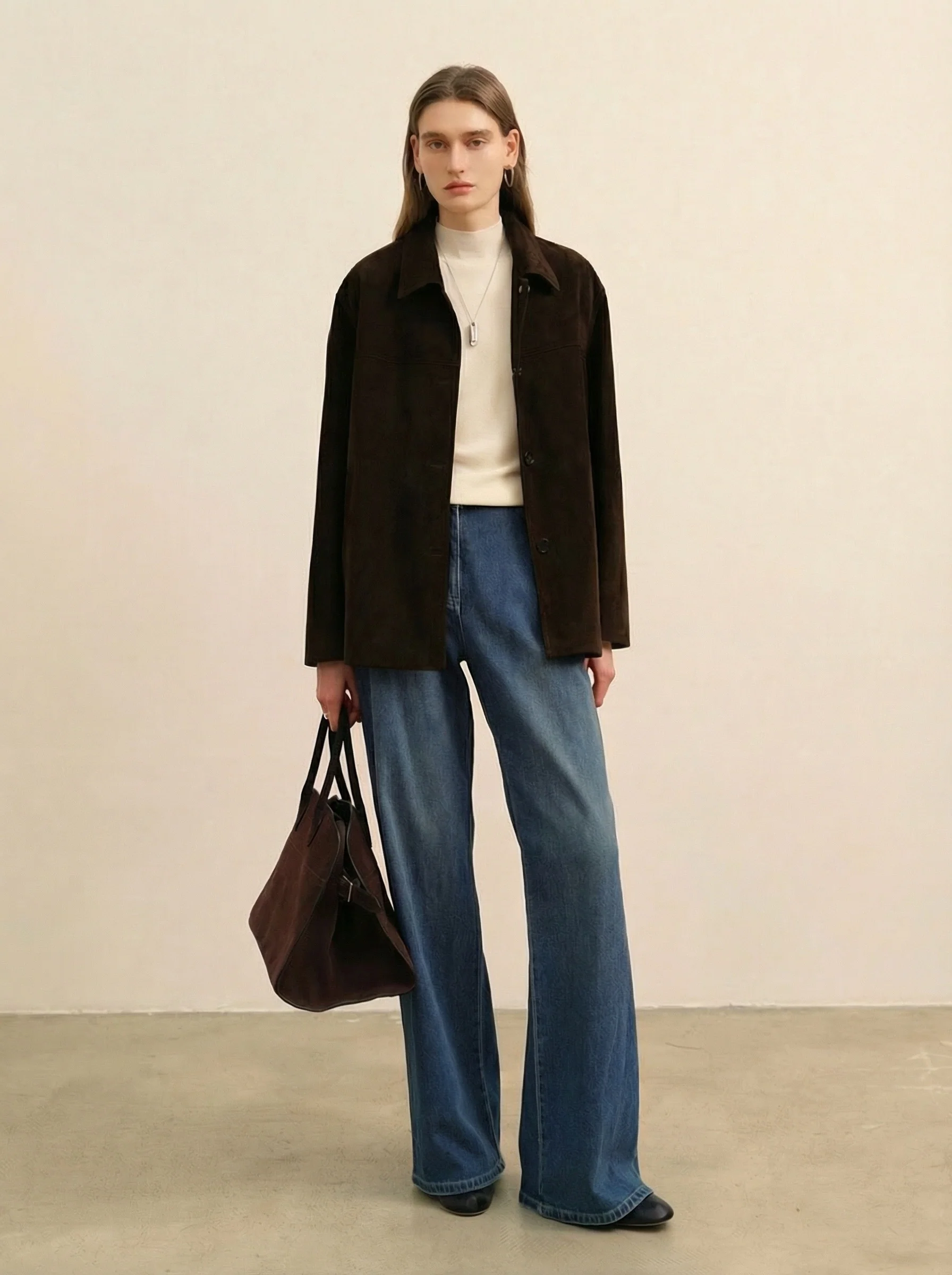 Mixed Lambskin Shirt Jacket - Image 4