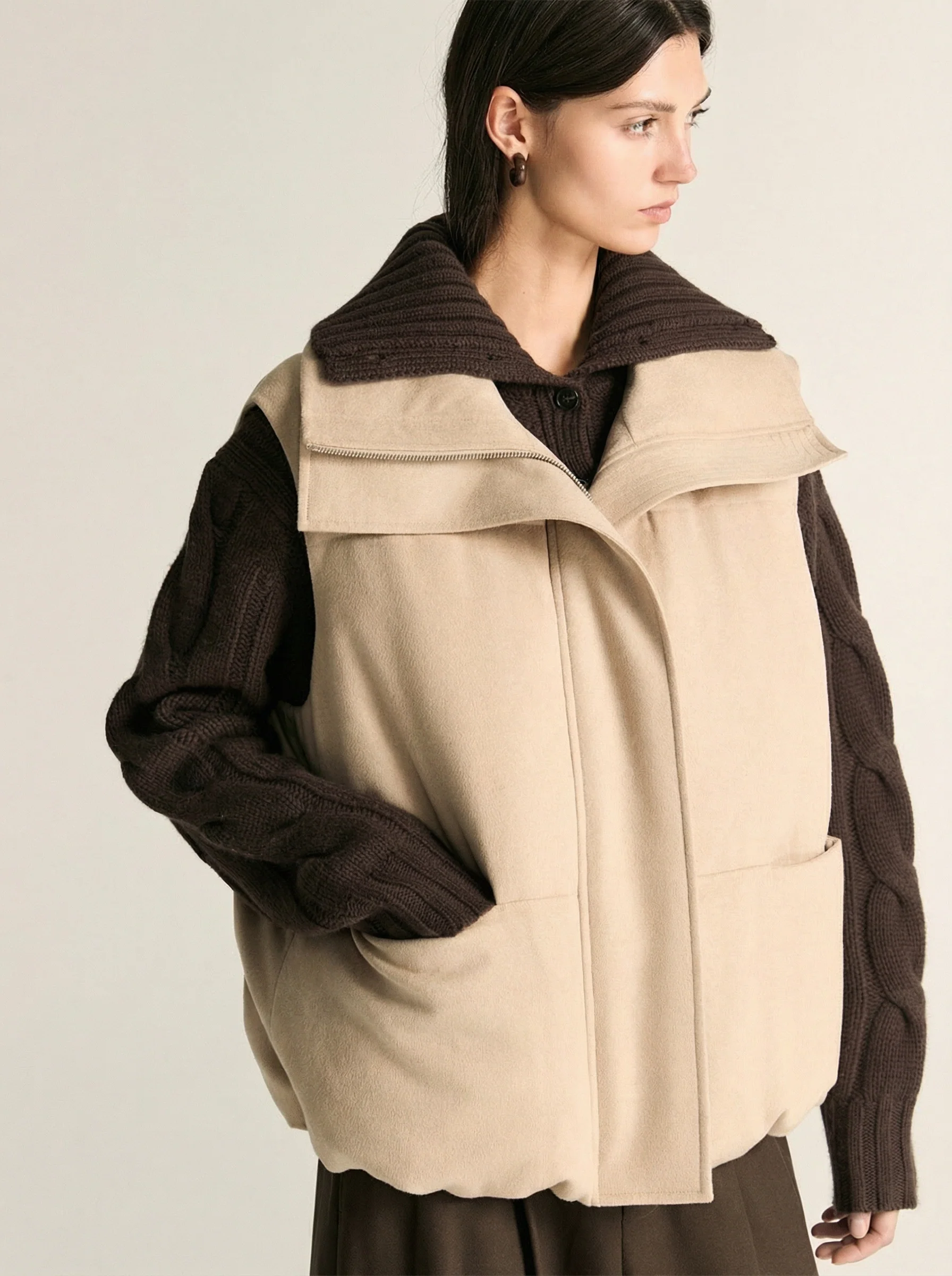 Mocha Mousse Down Vest - Image 2