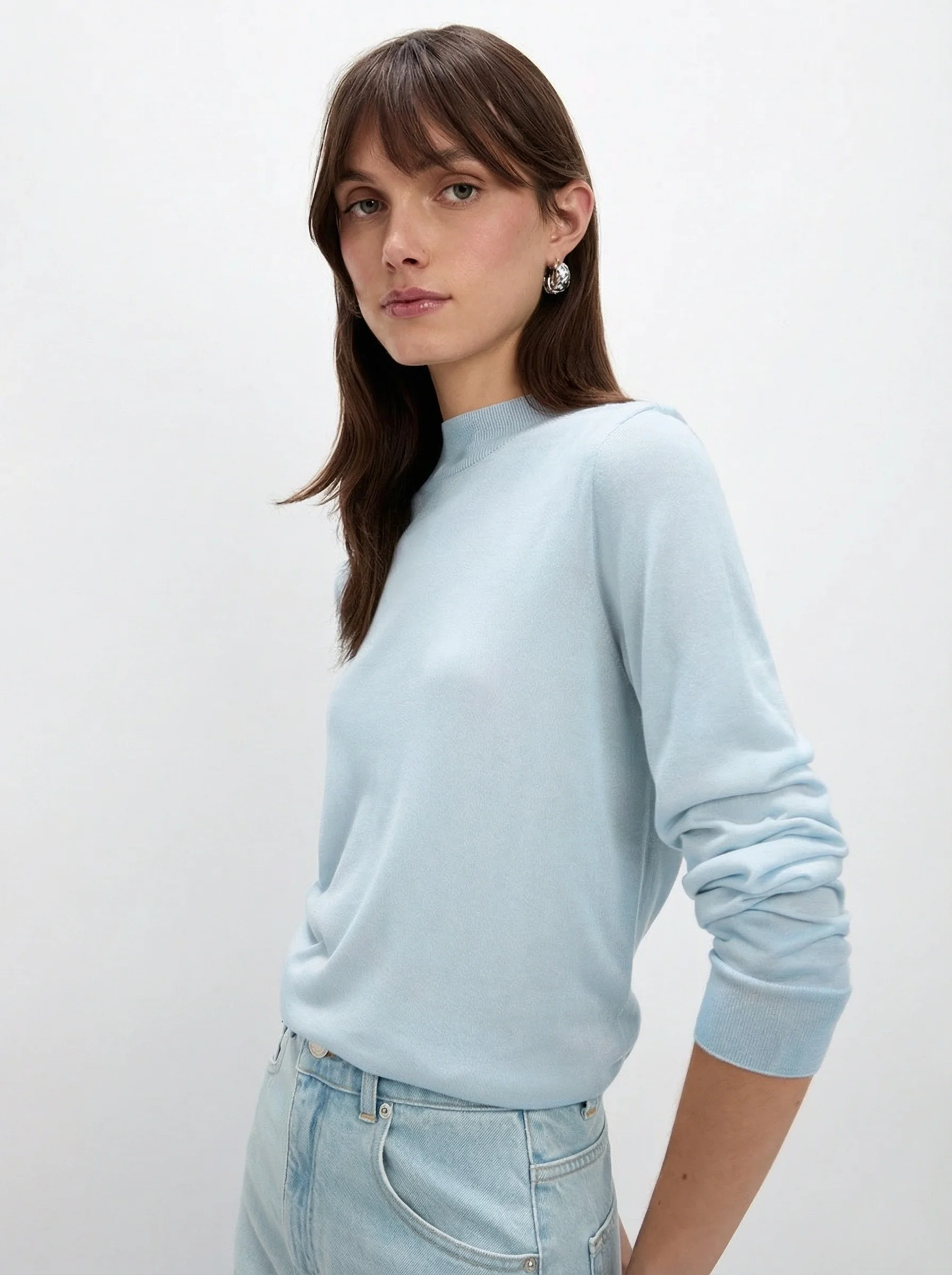 Mock Neck Knit Sweater - Image 2