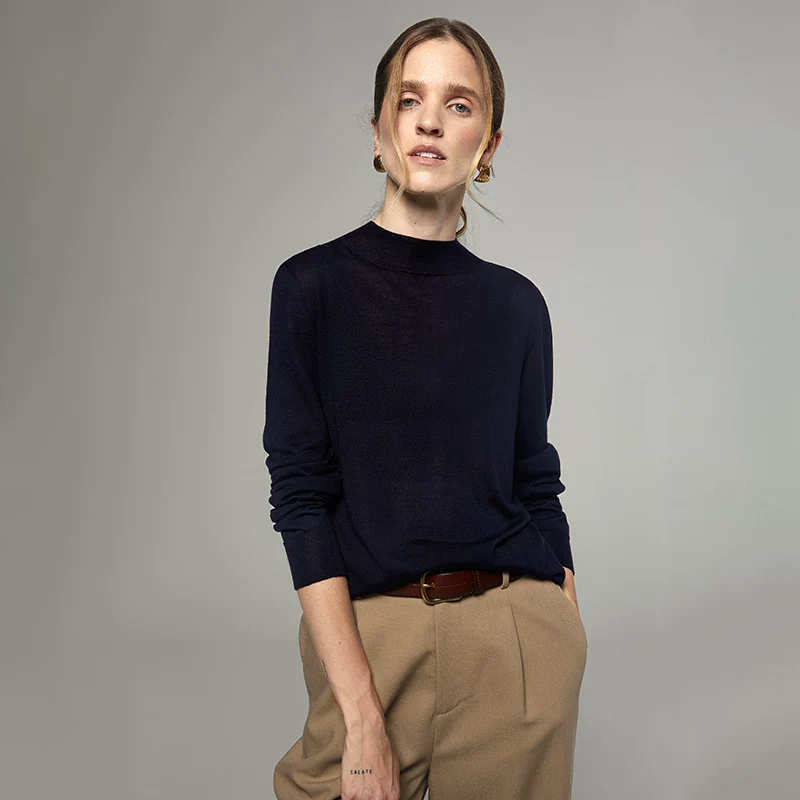 Mock Neck Knit Sweater - Image 4