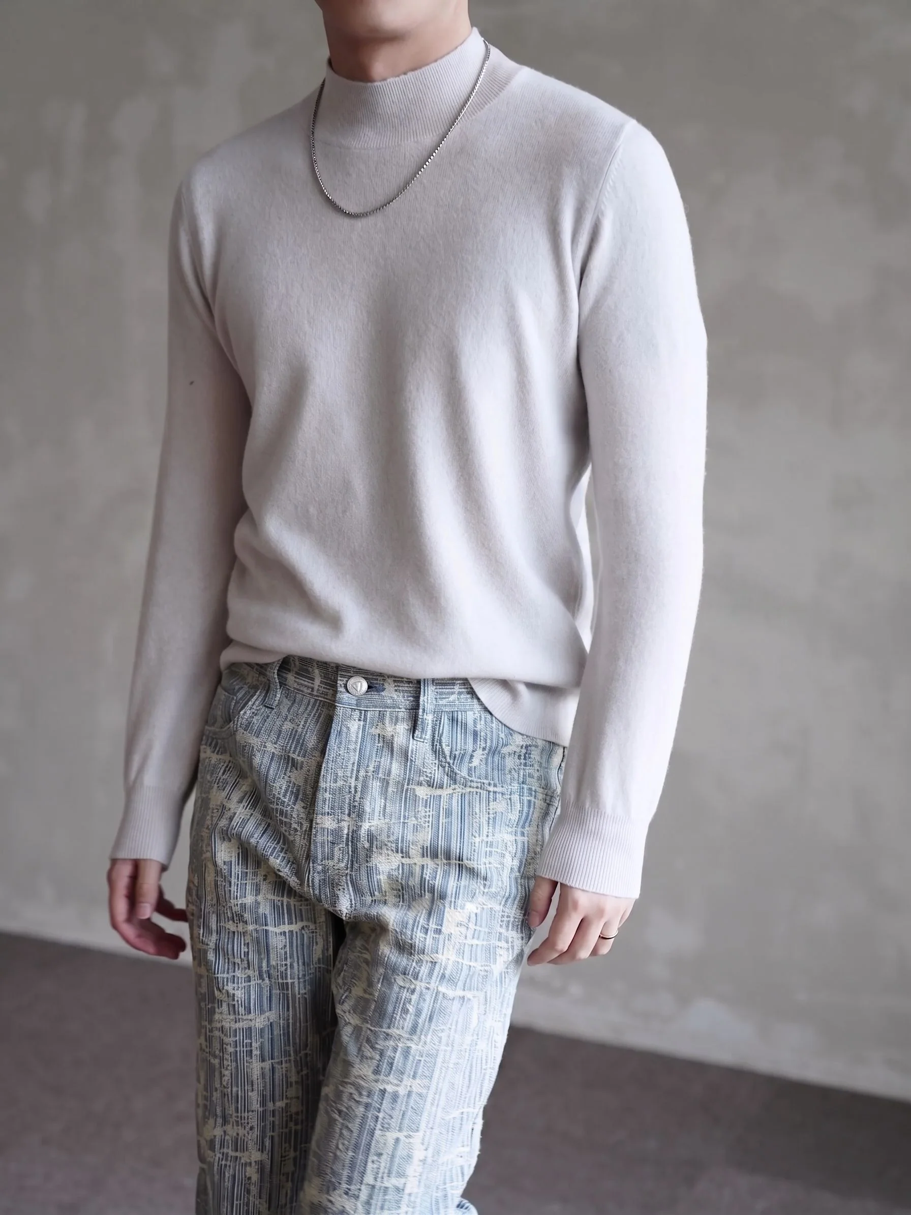 Mock Neck Knit Sweater - Image 4