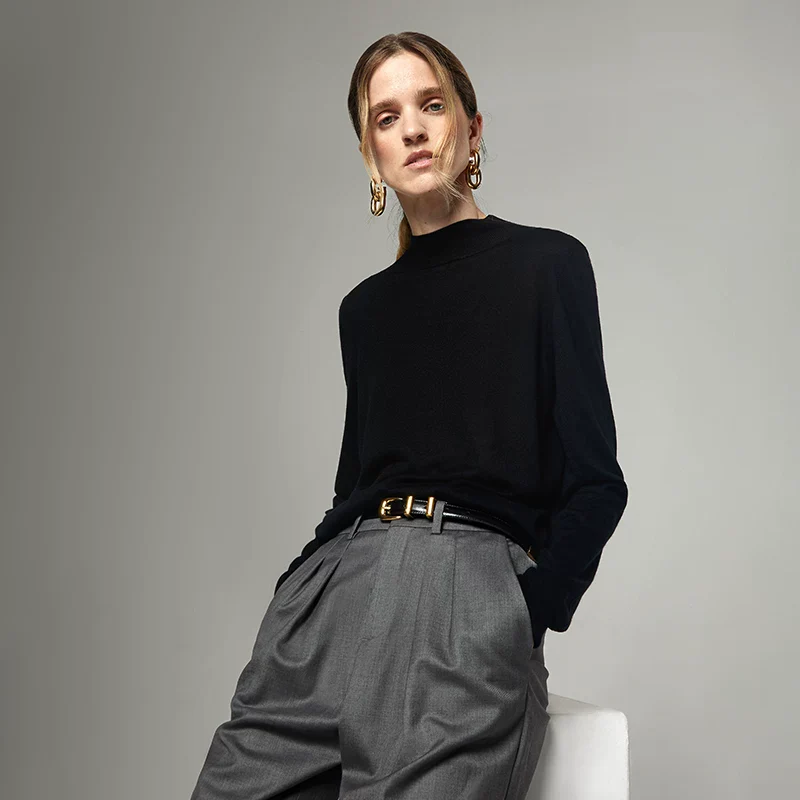 Mock Neck Knit Sweater - Image 6