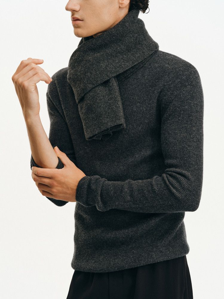 Mock Neck Wool Sweater - Image 2