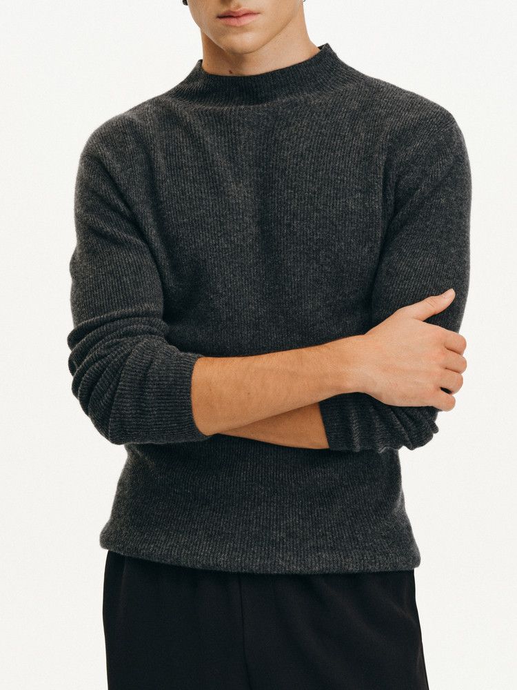 Mock Neck Wool Sweater - Image 3