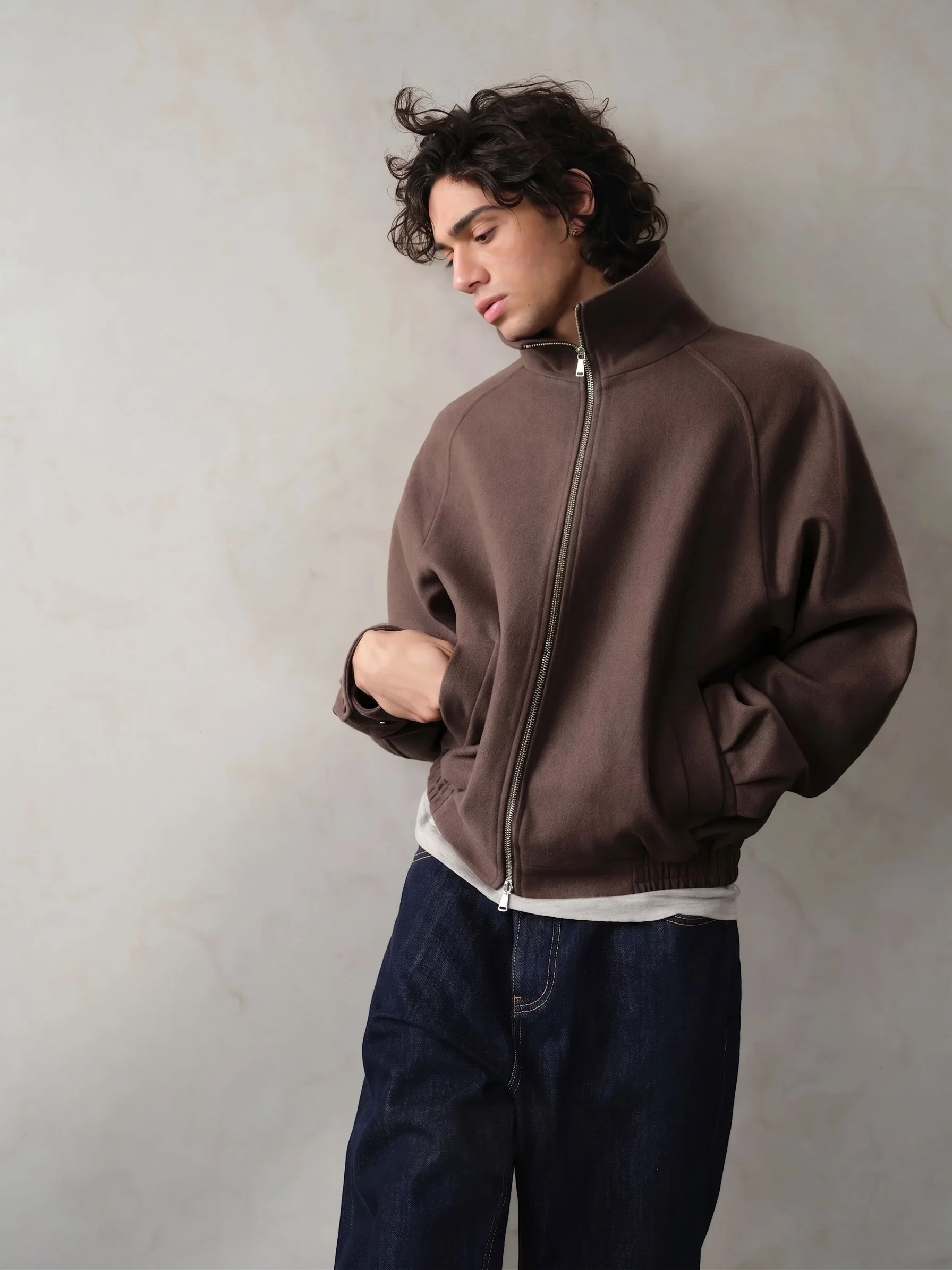 Mock Neck Zip Jacket
