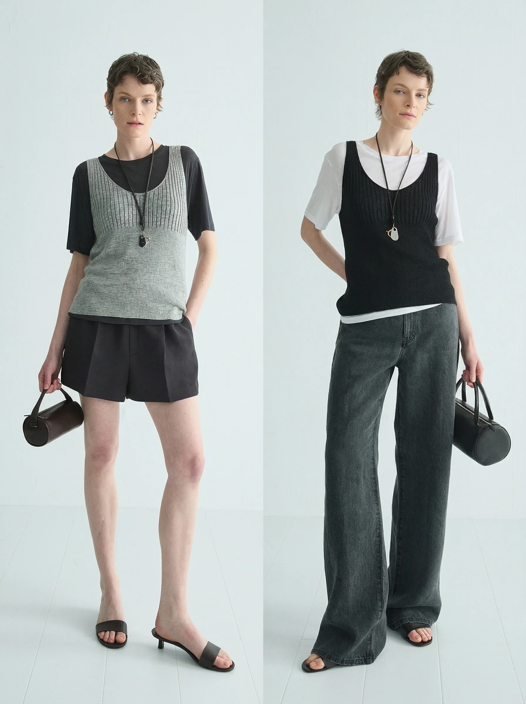 Mohair-Merino Vest & High-Twist Cotton Tee Set - Image 4