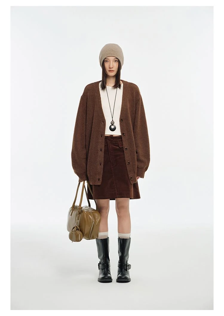 Mohair Wool Blend V-Neck Cardigan - Image 4