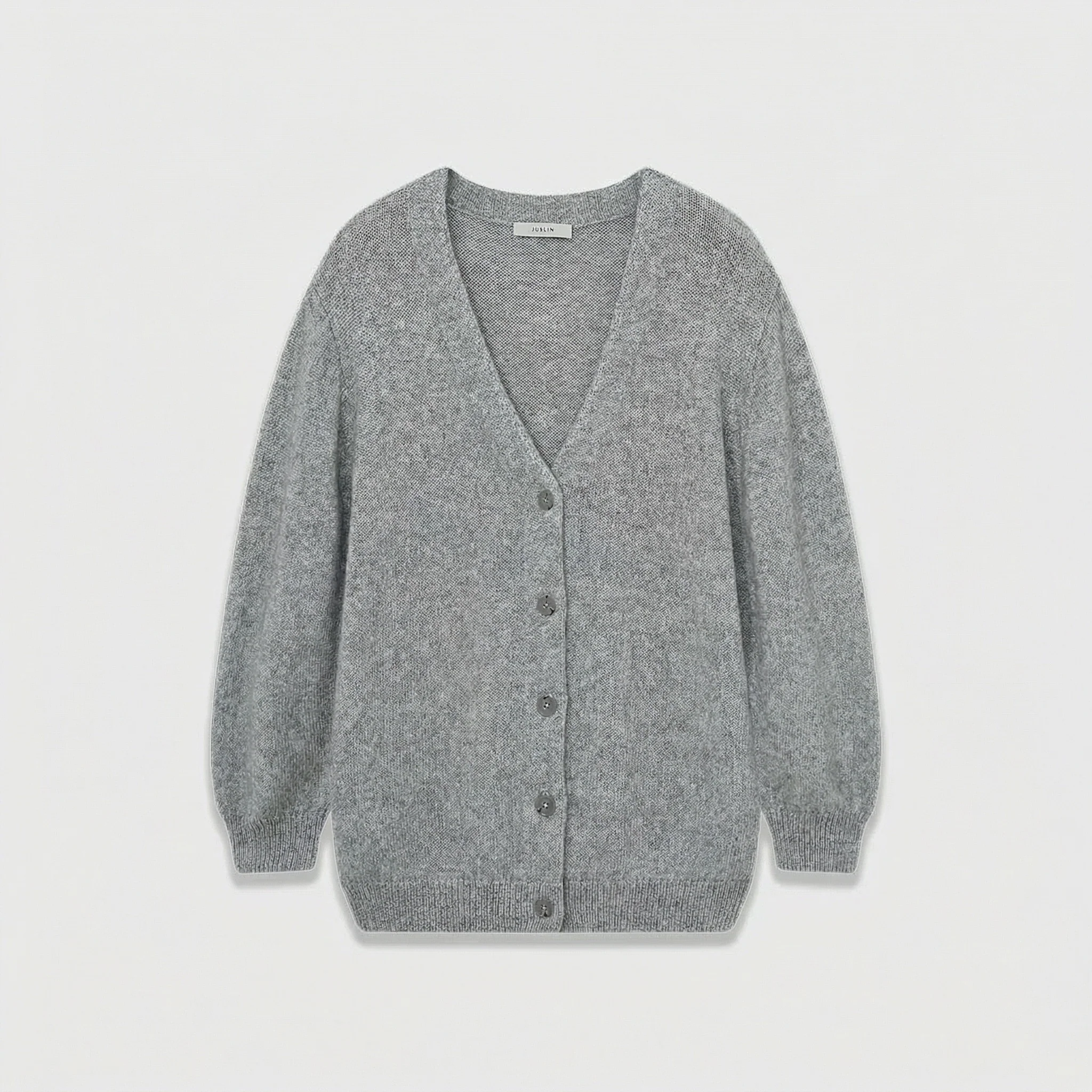 Mohair Wool Blend V-Neck Cardigan - Image 9