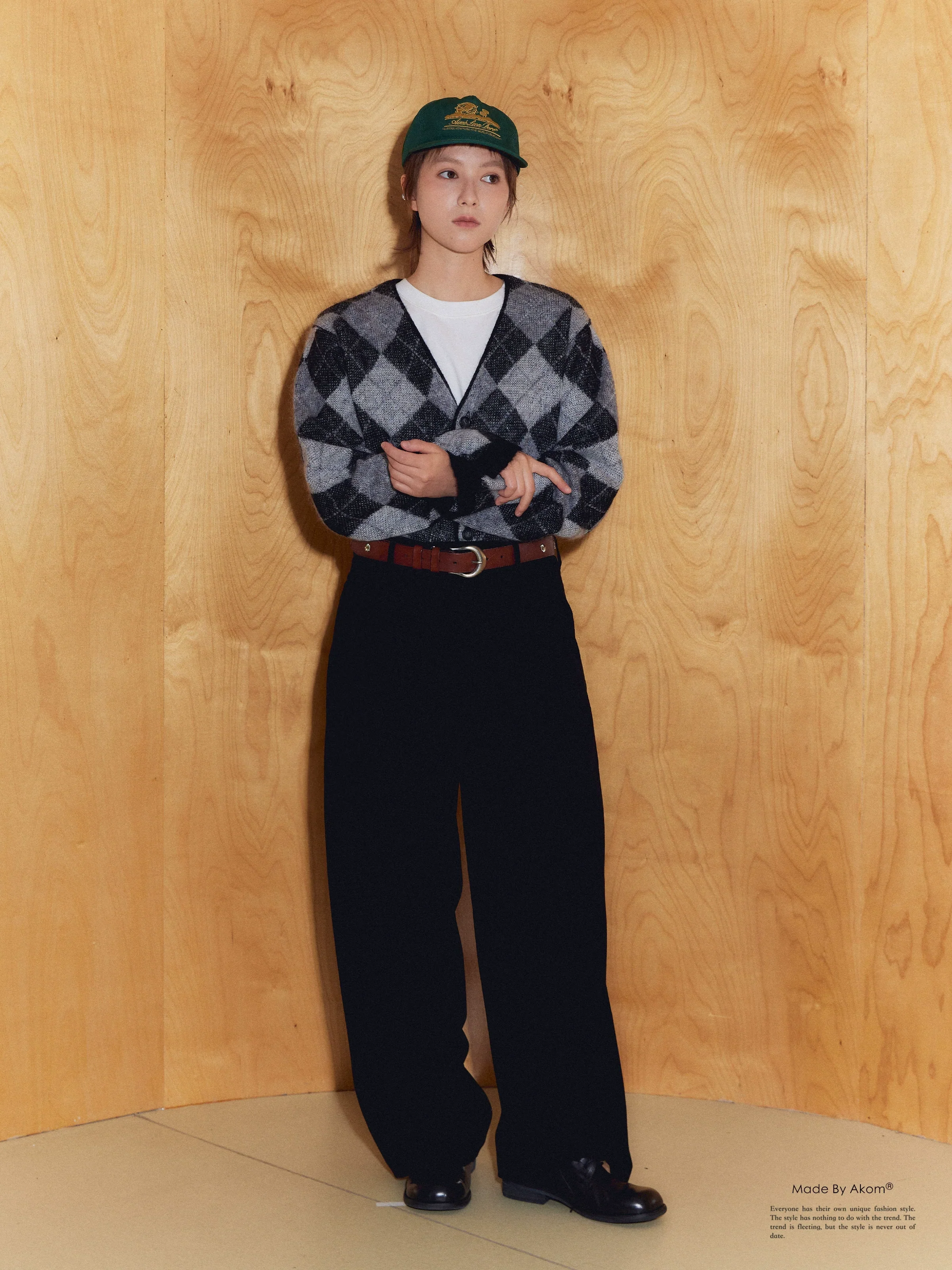 Mohair Wool Diamond Cardigan - Image 3