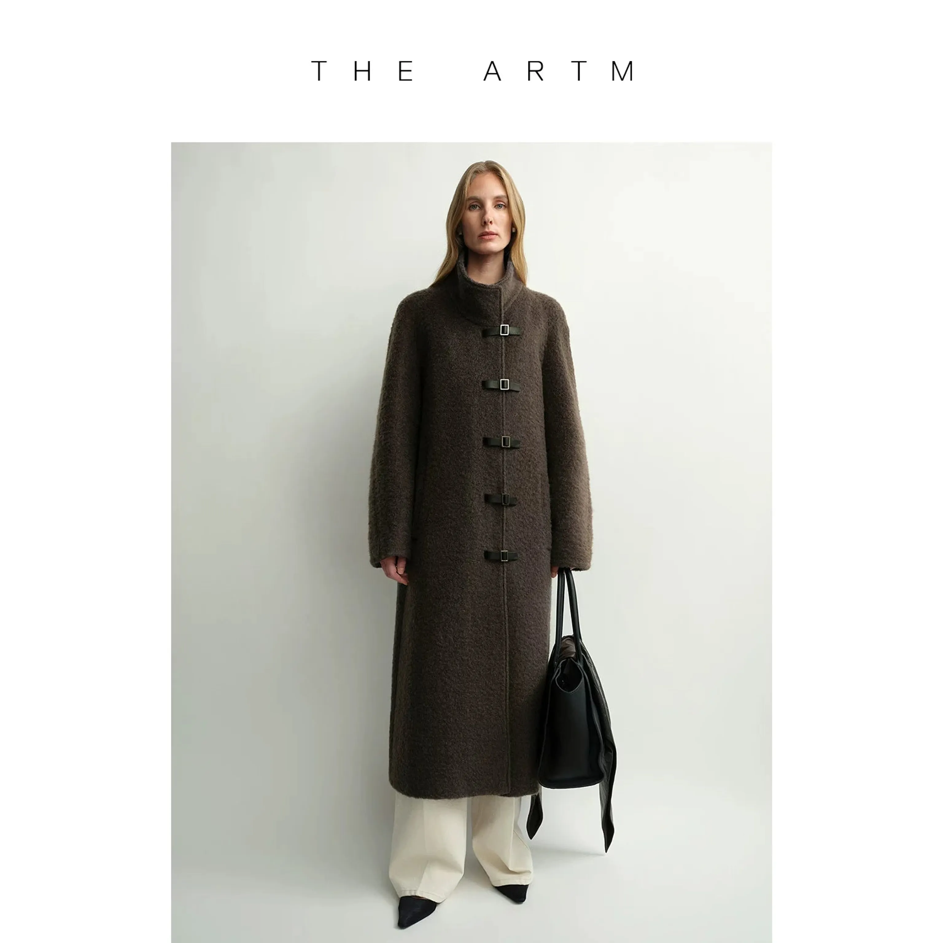 Mohair Wool Stand-Collar Buckle Coat - Image 6