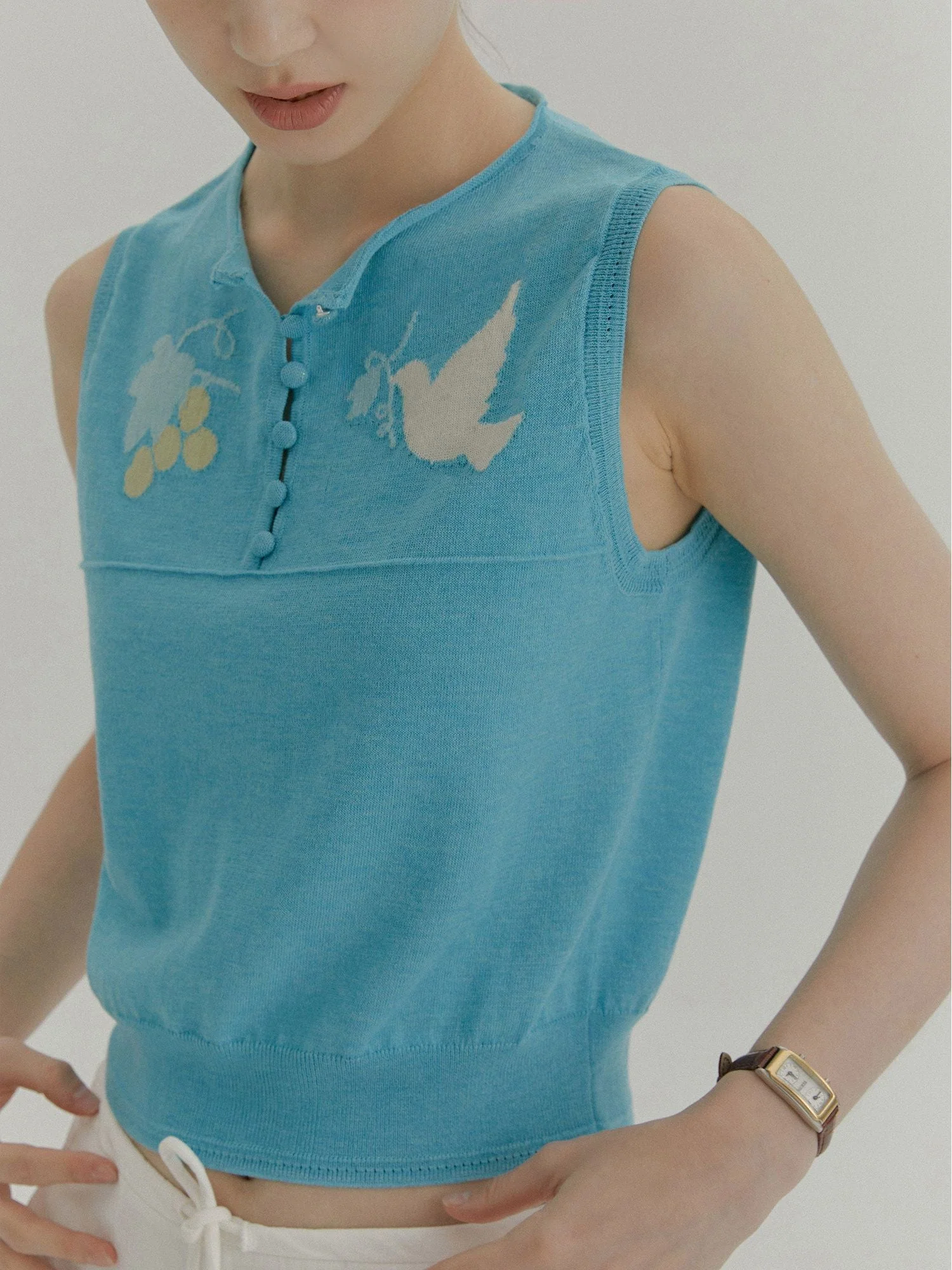 Motif Sleeveless Knit - Image 4