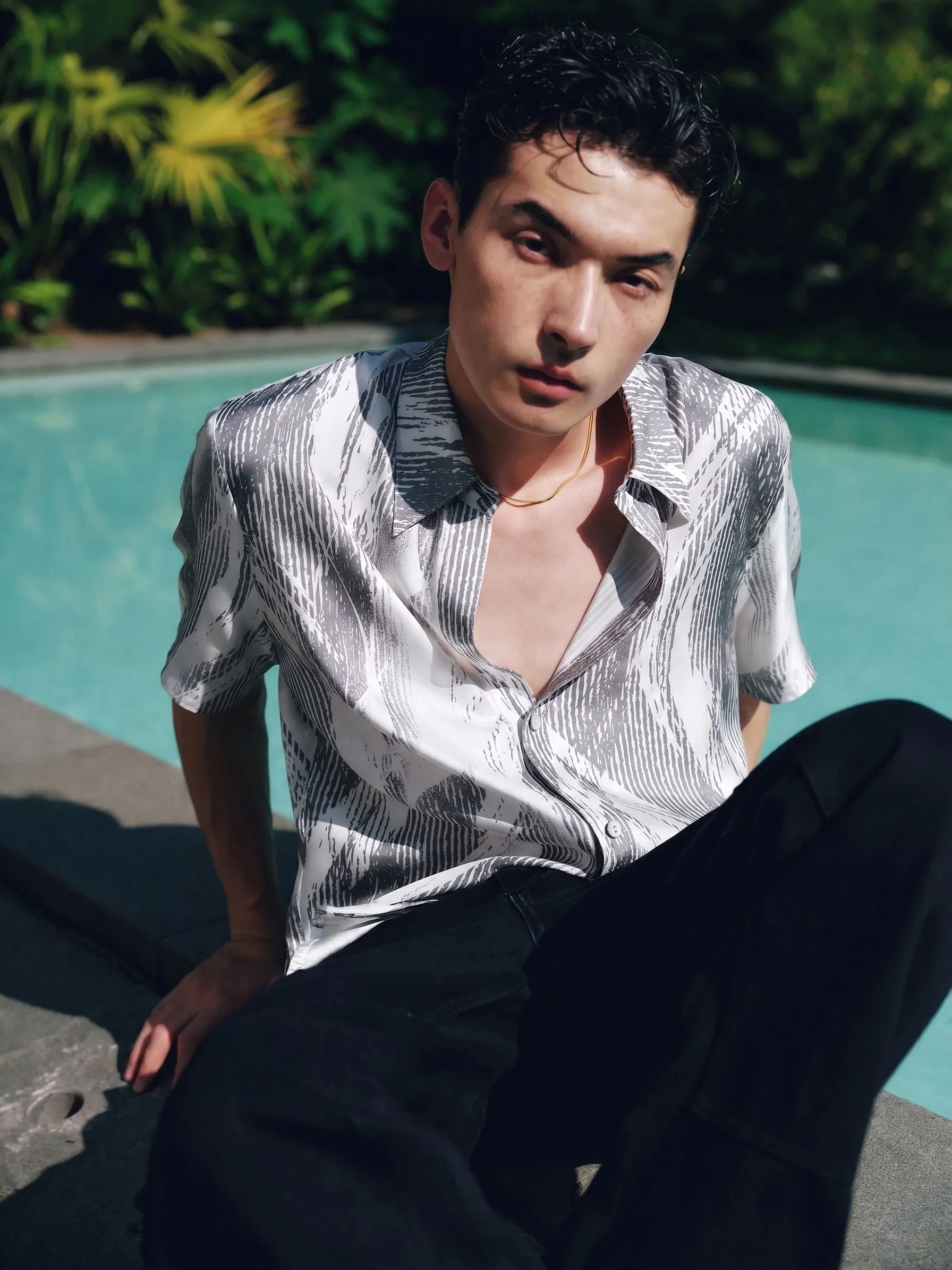 Mulberry Silk Abstract Print Shirt