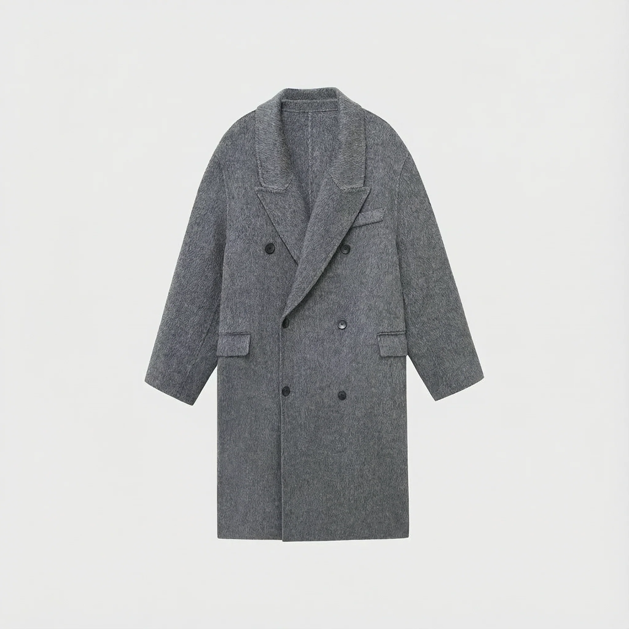 Mulberry Silk and Cashmere Double-Breasted Coat - Image 8
