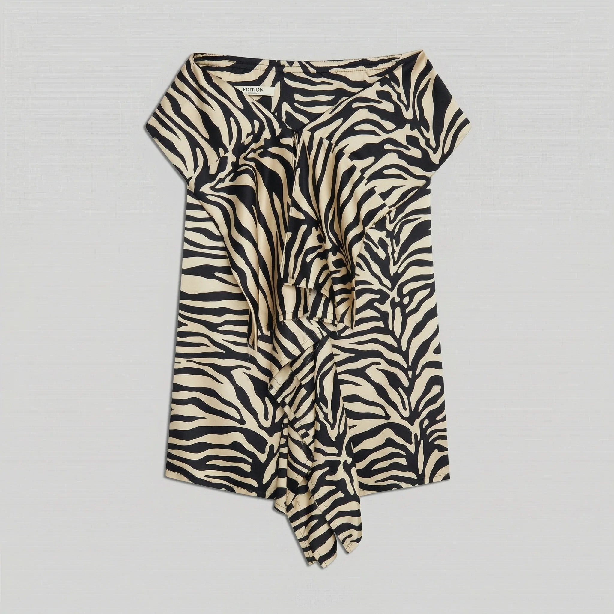 Mulberry Silk Animal-Print Wrap Skirt - Image 5