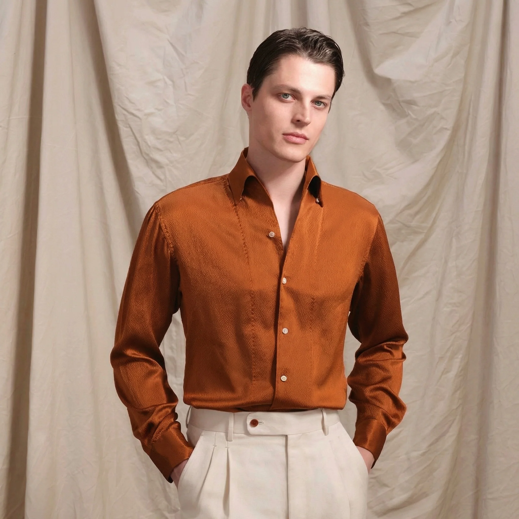 Mulberry Silk Bubble-Crepe Shirt - Image 6