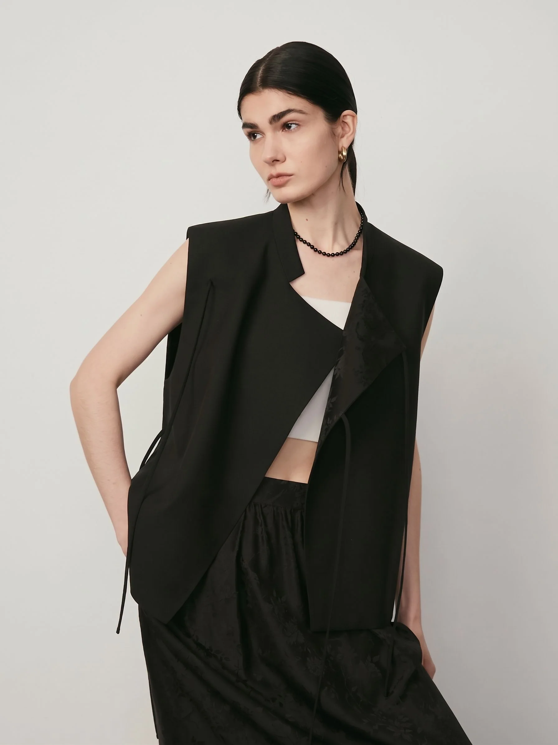Mulberry Silk Cropped Stand-Collar Jacket - Image 10