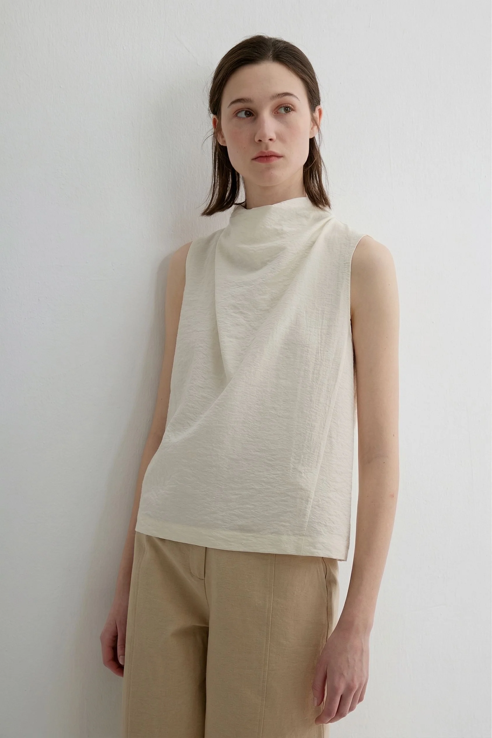 Mulberry Silk Drape-Neck Top - Image 7