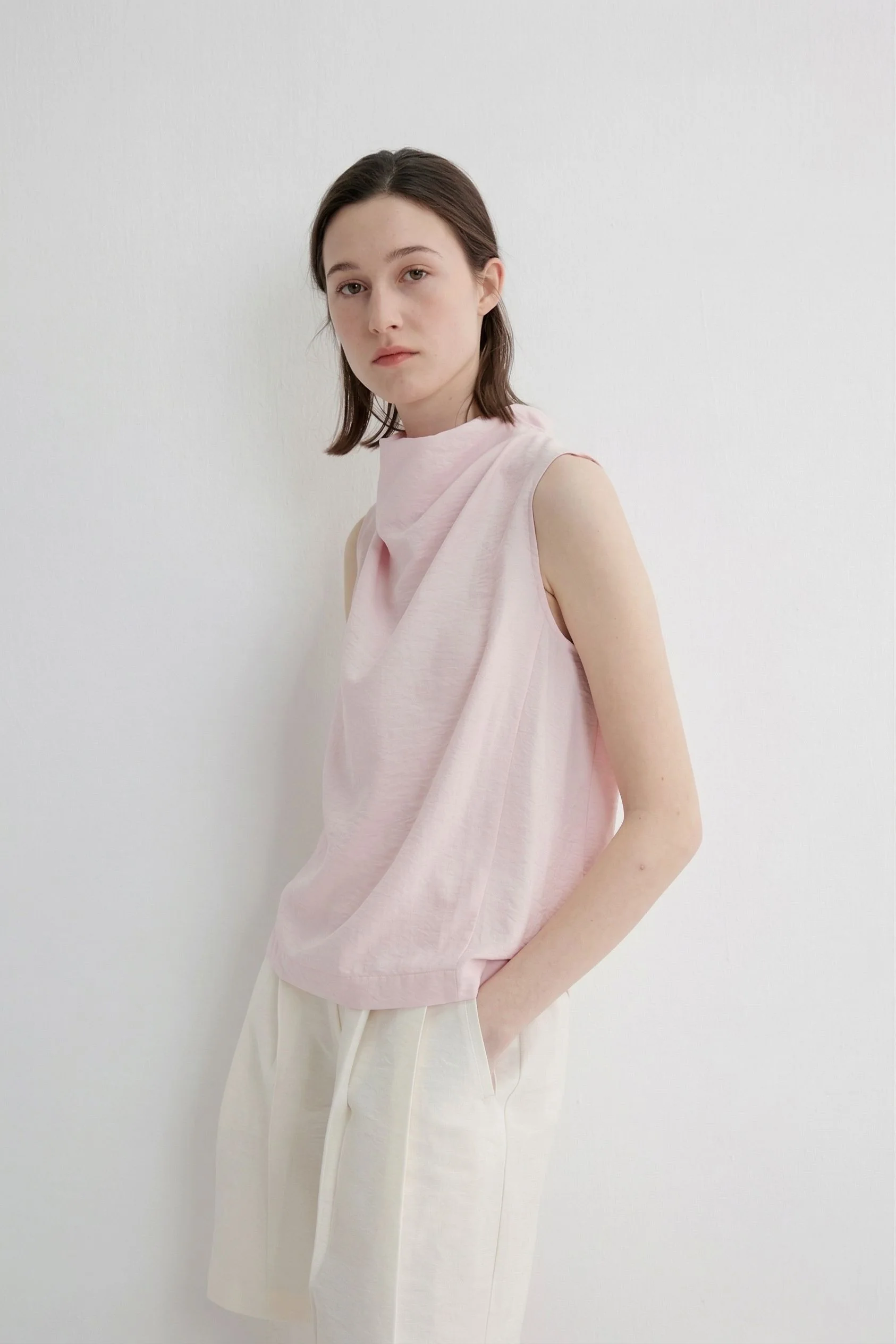 Mulberry Silk Drape-Neck Top - Image 8