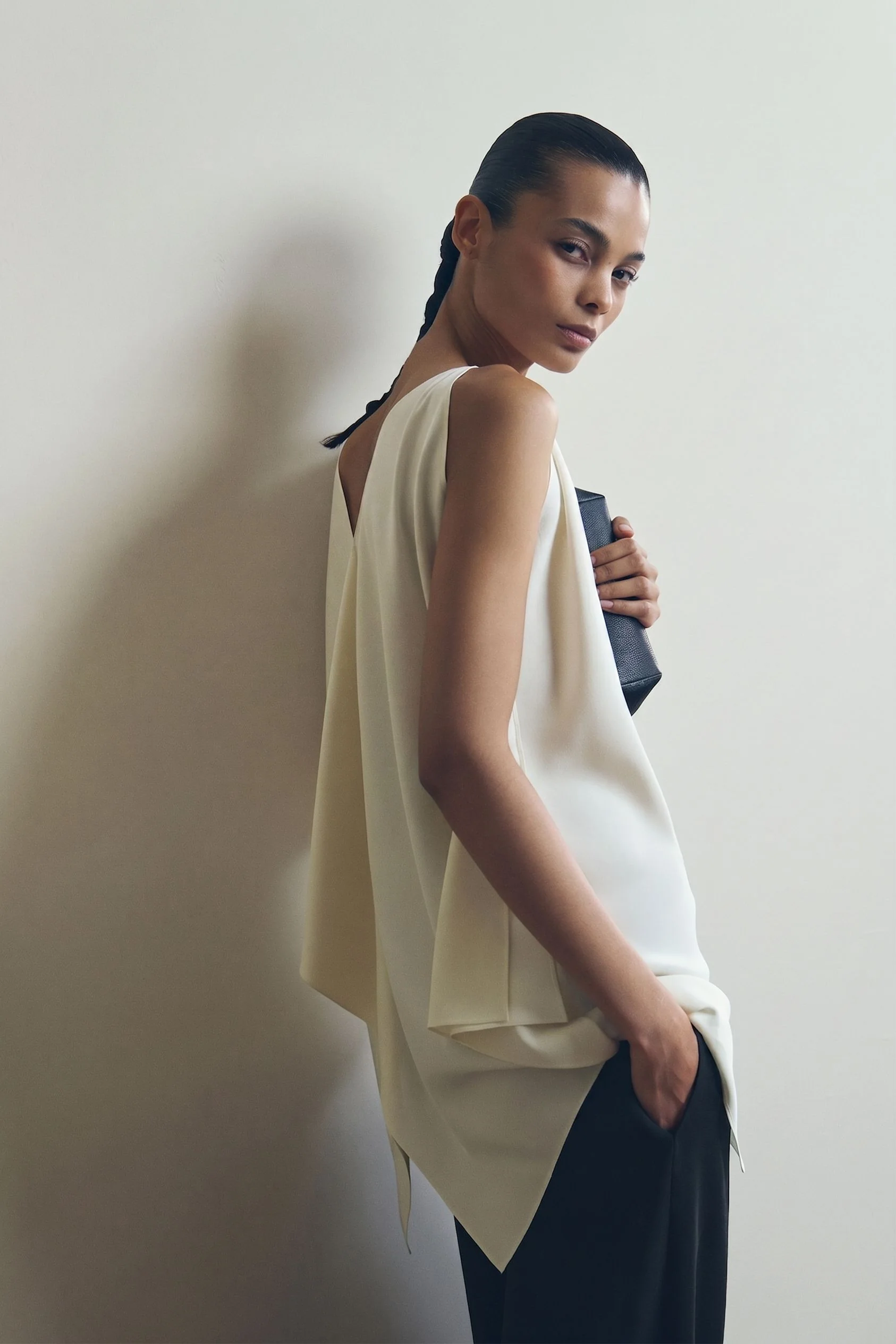 Mulberry Silk Draped Panel Top - Image 2