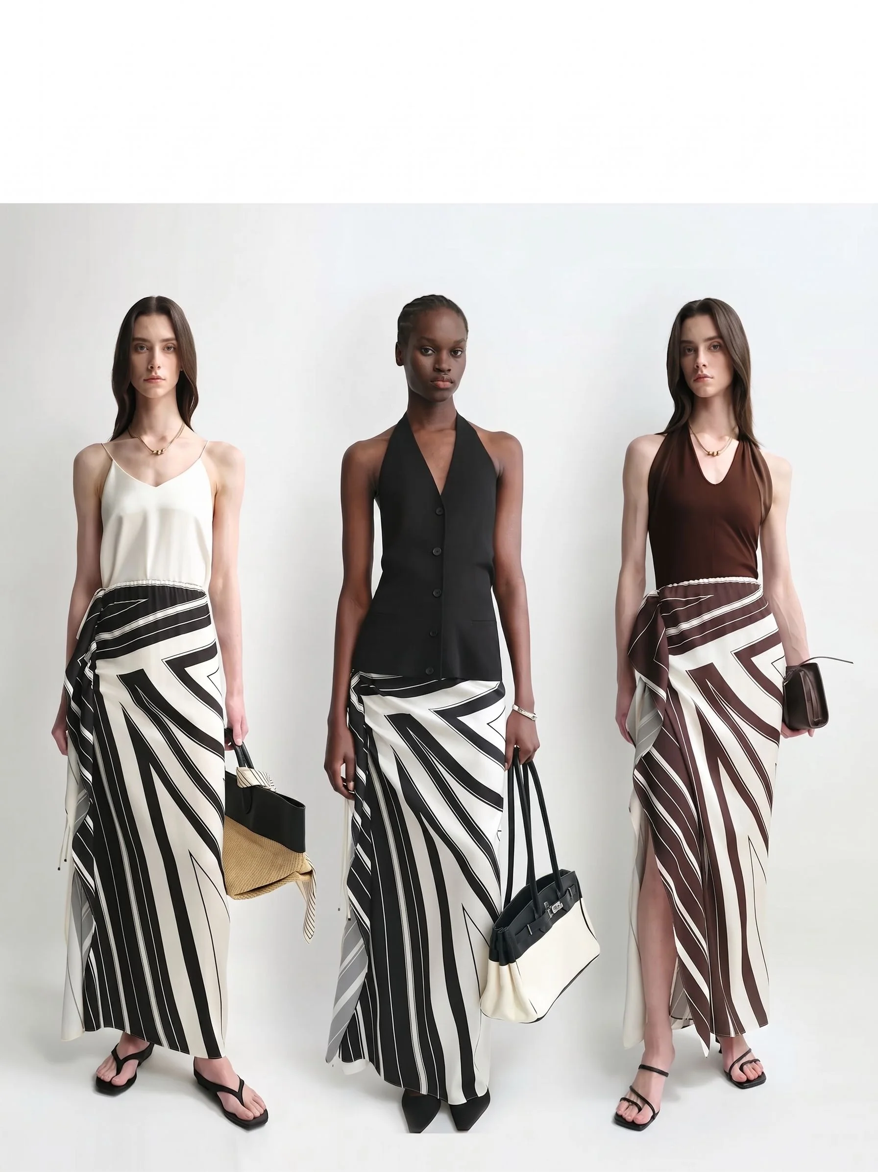 Mulberry Silk Graphic Wrap Maxi Skirt - Image 2