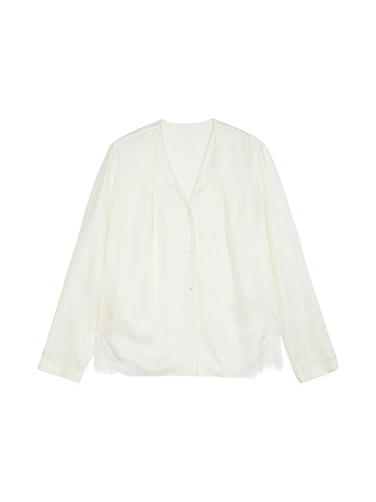 Mulberry Silk Lace-Hem Blouse - Image 3