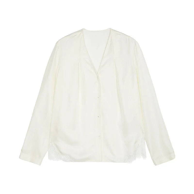 Mulberry Silk Lace-Hem Blouse - Image 5