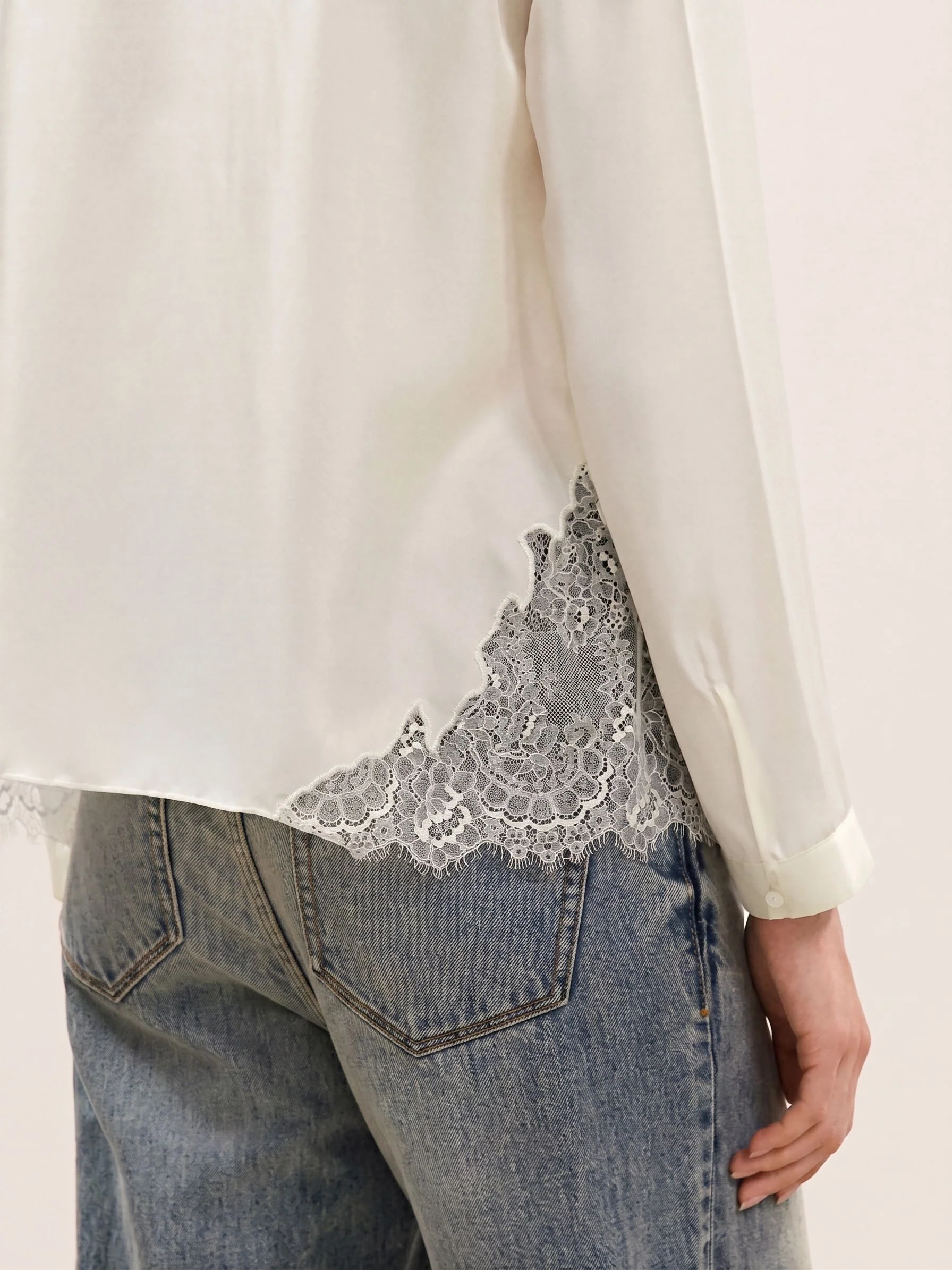 Mulberry Silk Lace-Hem Blouse - Image 6