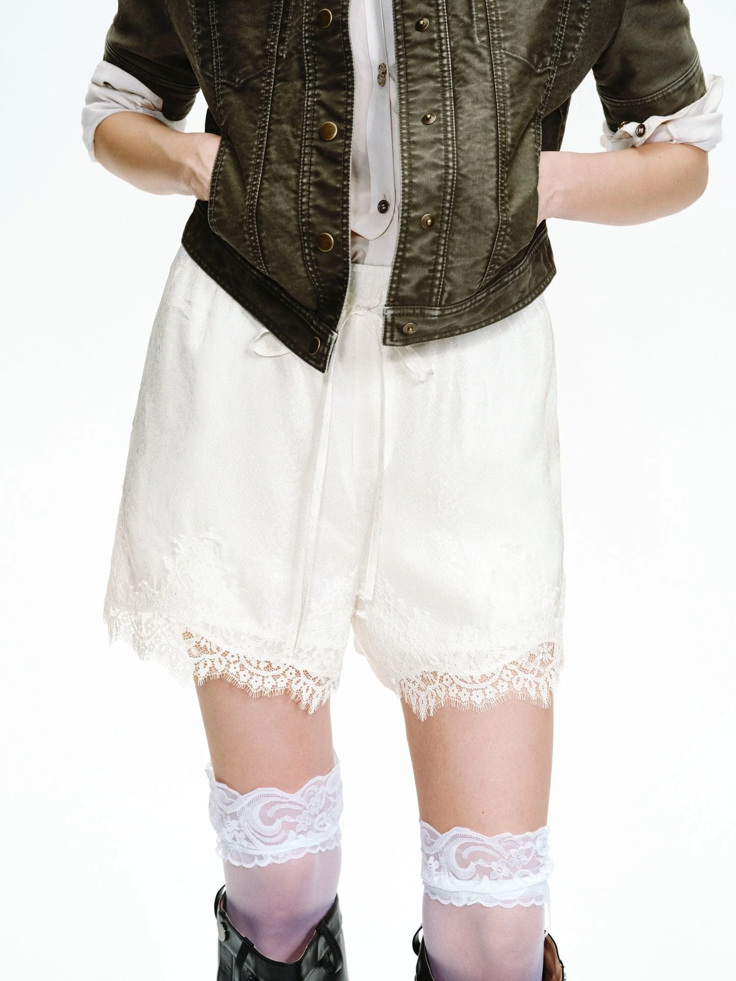 Mulberry Silk Lace-Trim Shorts - Image 3