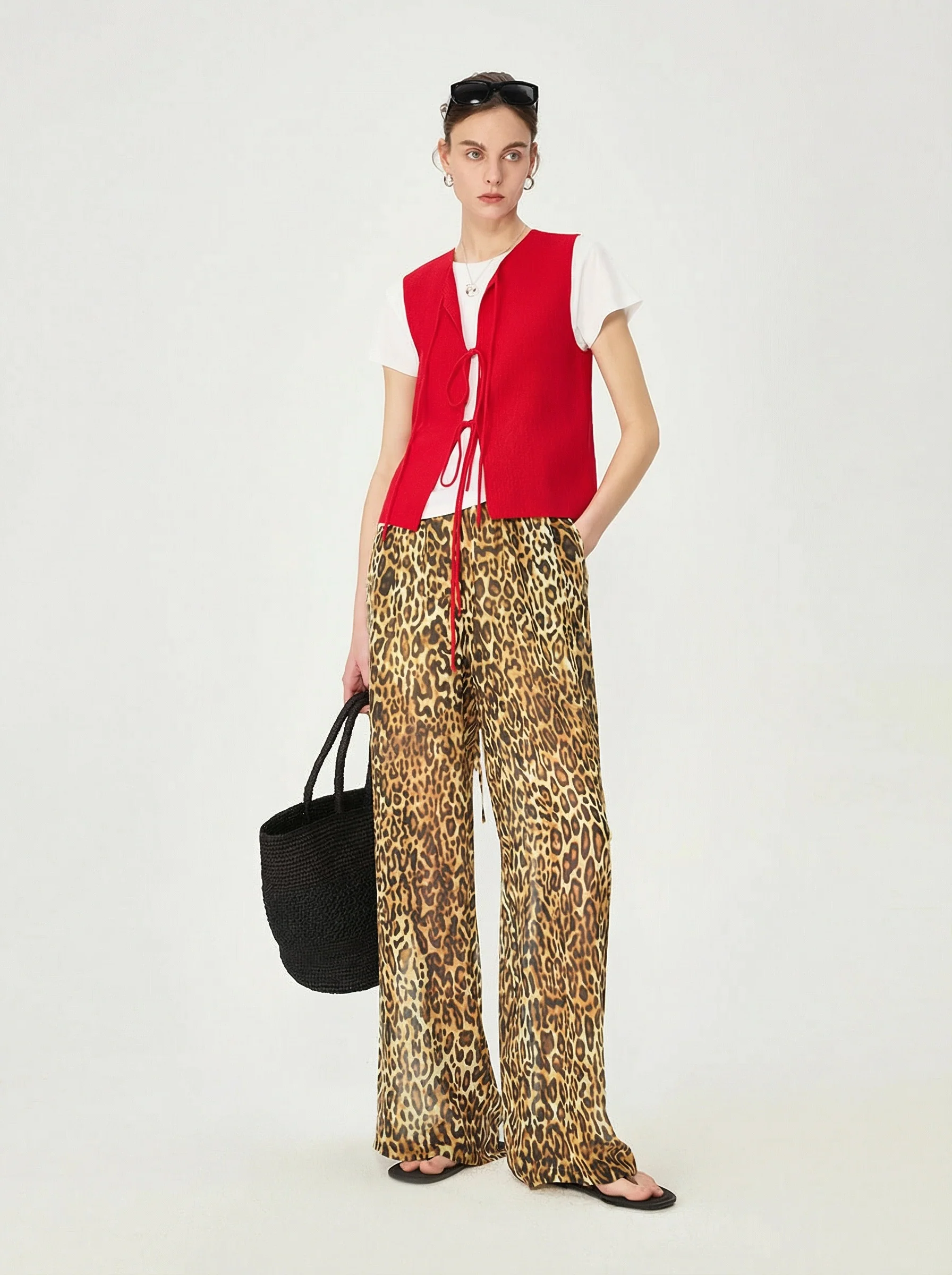 Mulberry Silk Leopard-Print Midi Skirt - Image 2